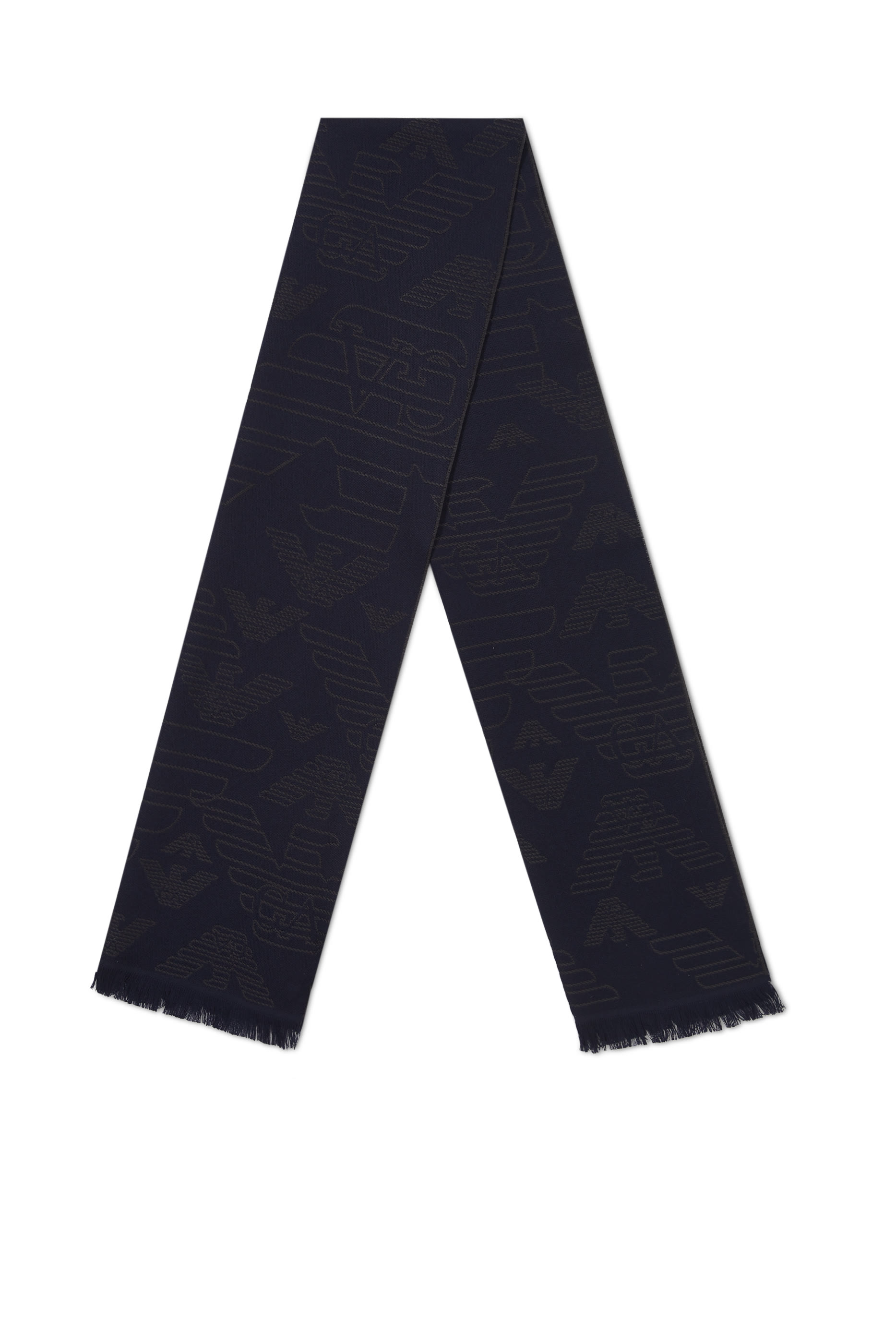 وشاح صوف بنقشة شعار الماركة بحجم كبير