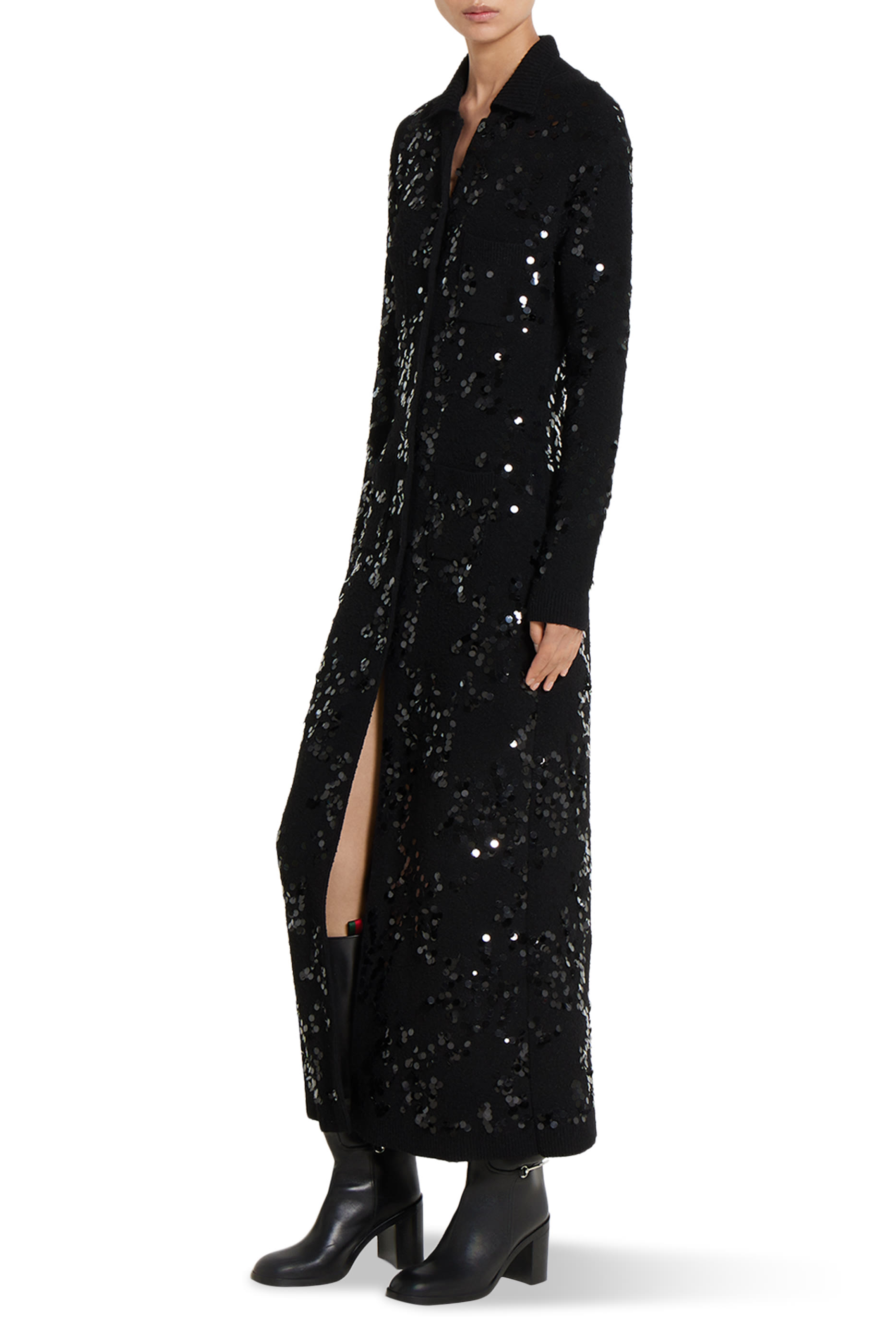 فستان بولو مزيج تويد