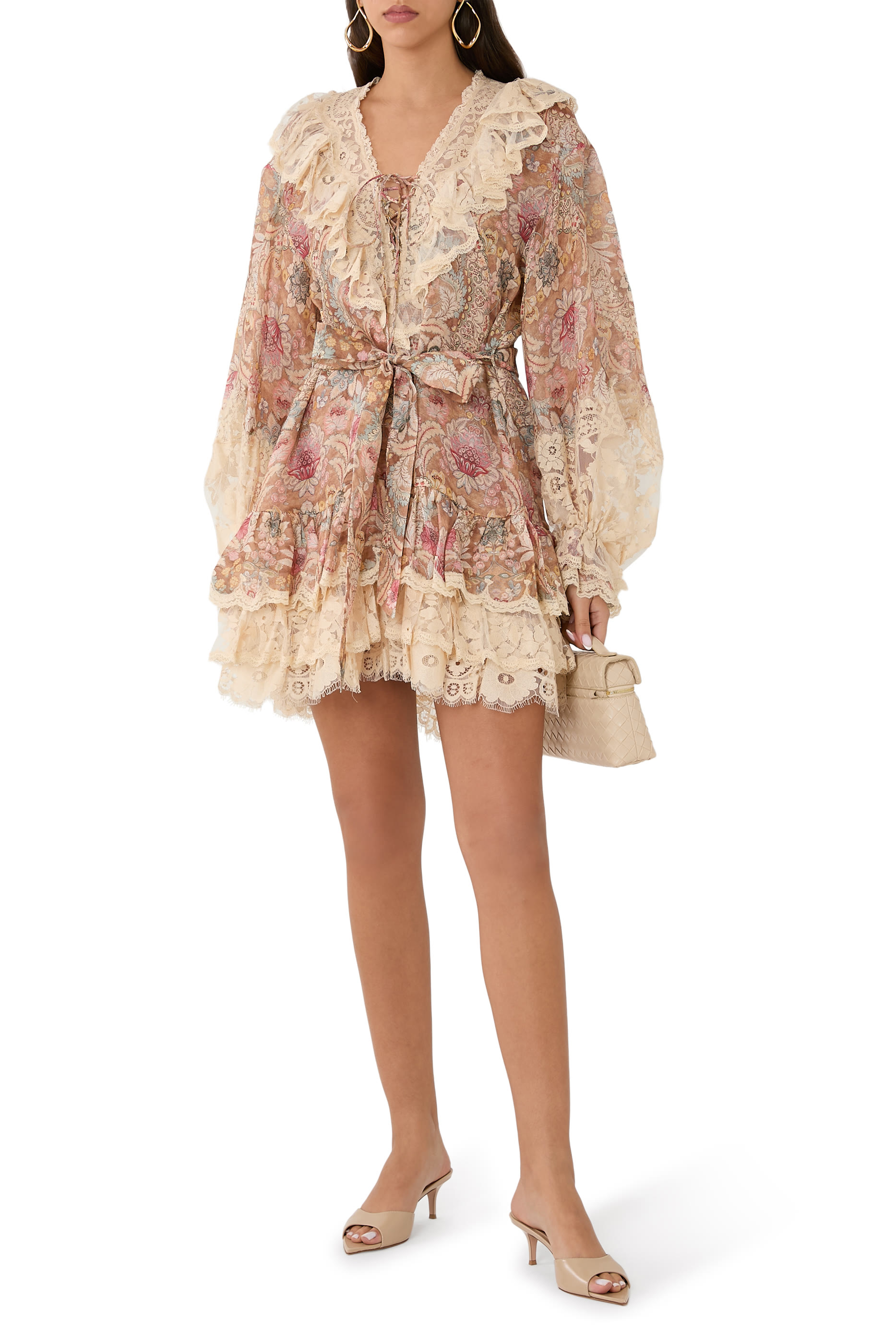 فستان ريبالين قصير بأربطة