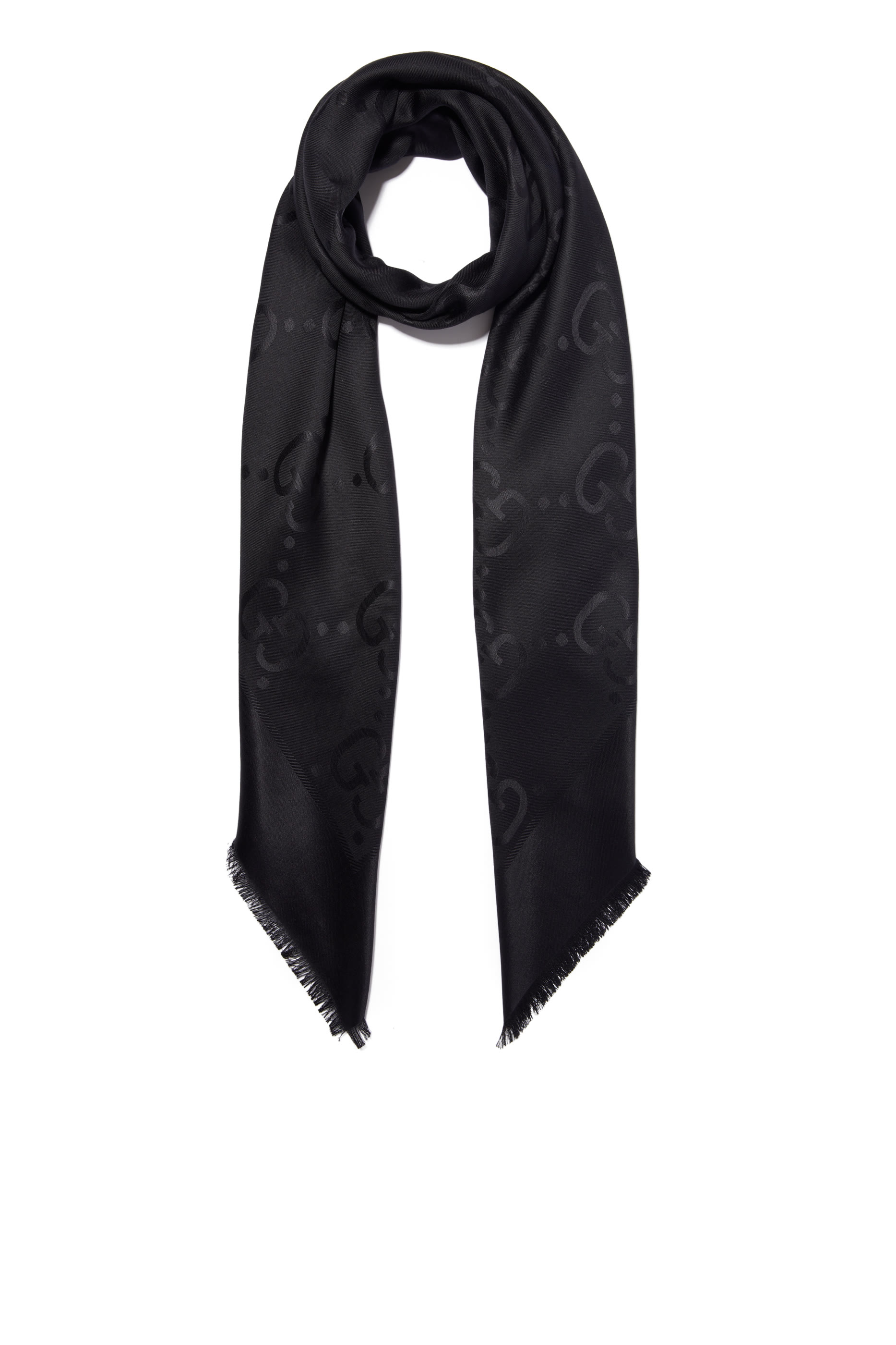 شال حرير وصوف جاكار بشعار حرفي GG