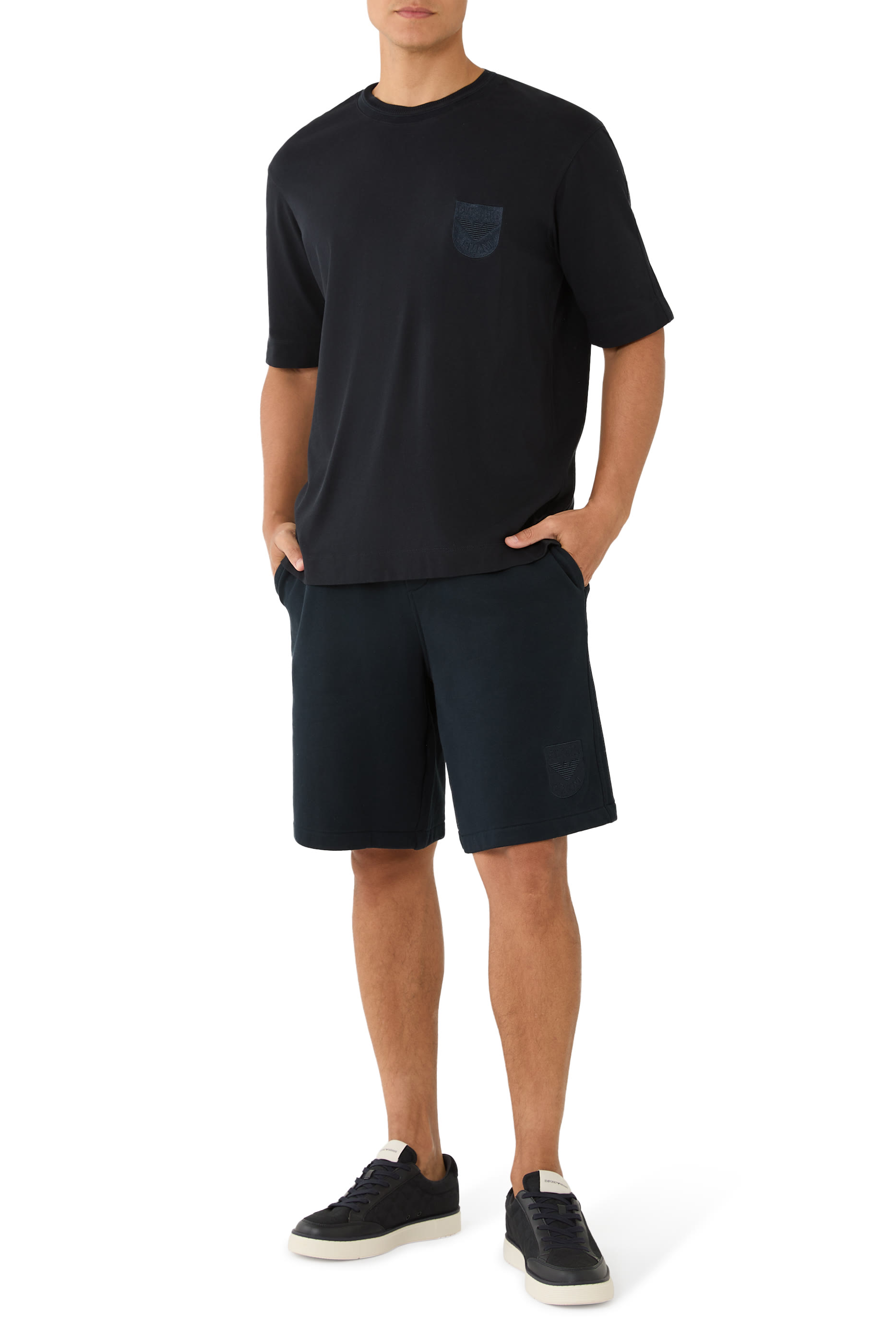 تيشيرت مزين بتطريز شعار الماركة جيرسيه ثقيل