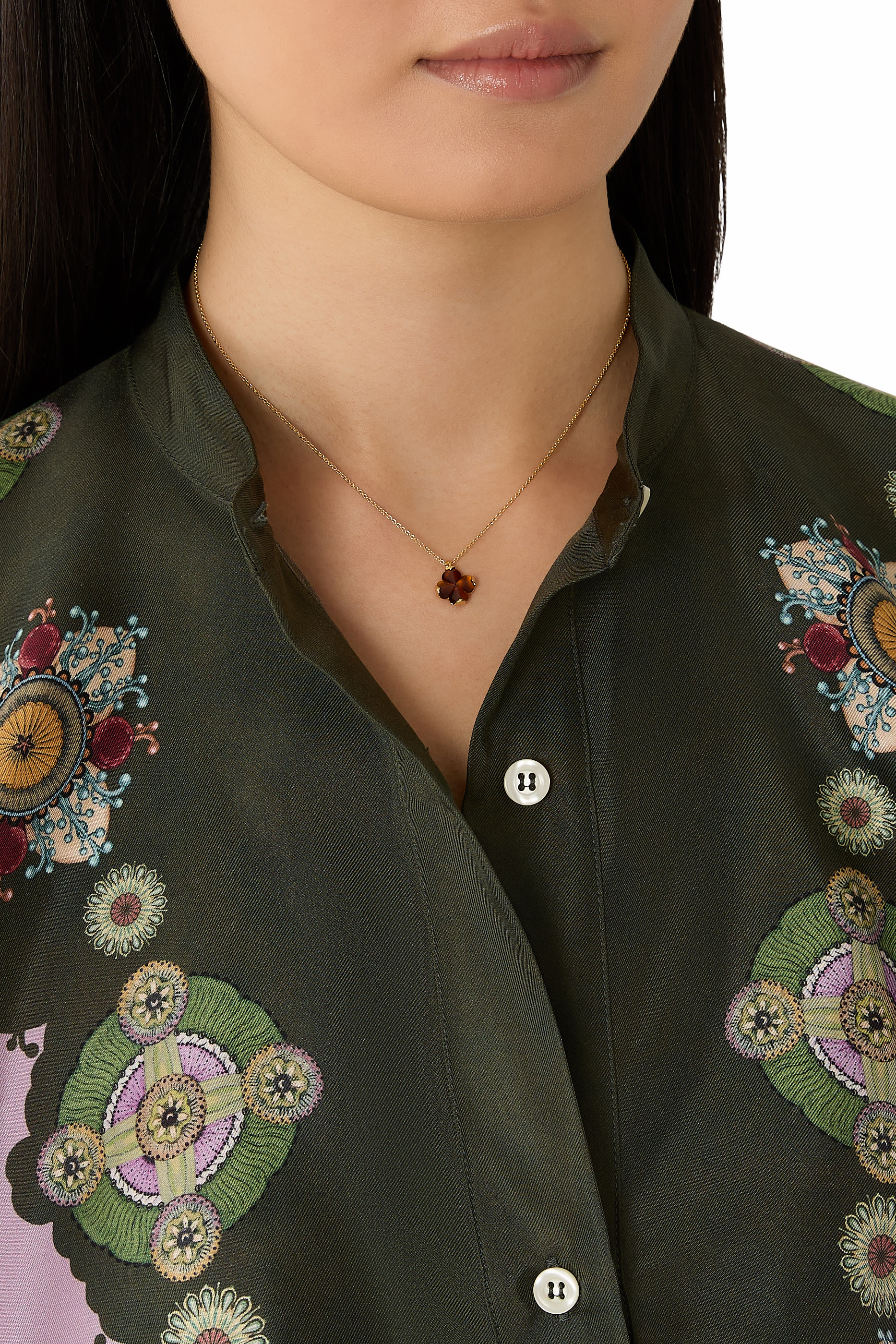 قلادة بدلاية بتصميم زهرة سبايد صغيرة، معدن مطلي وأسيتات