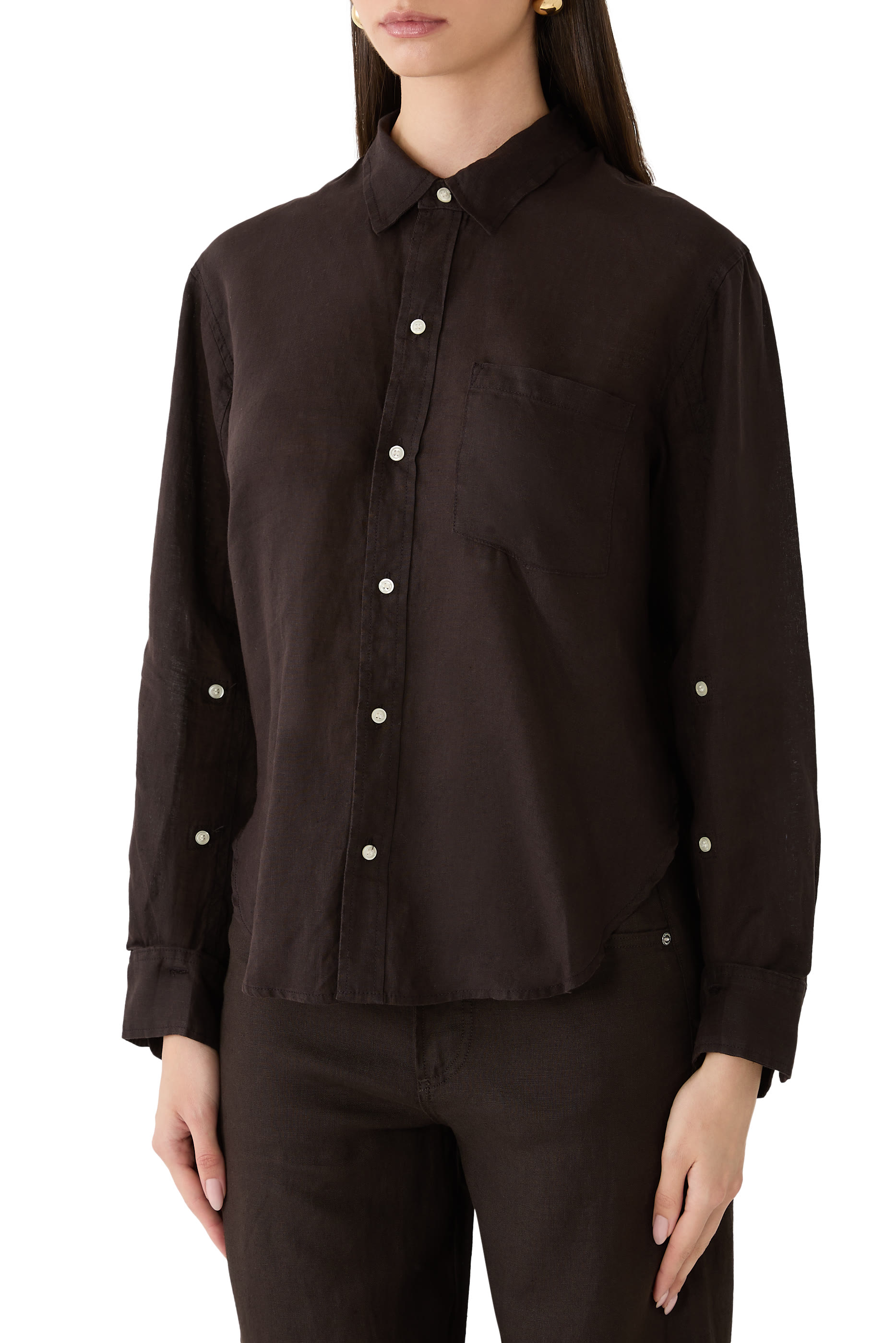 قميص كايلا كتان مجعد