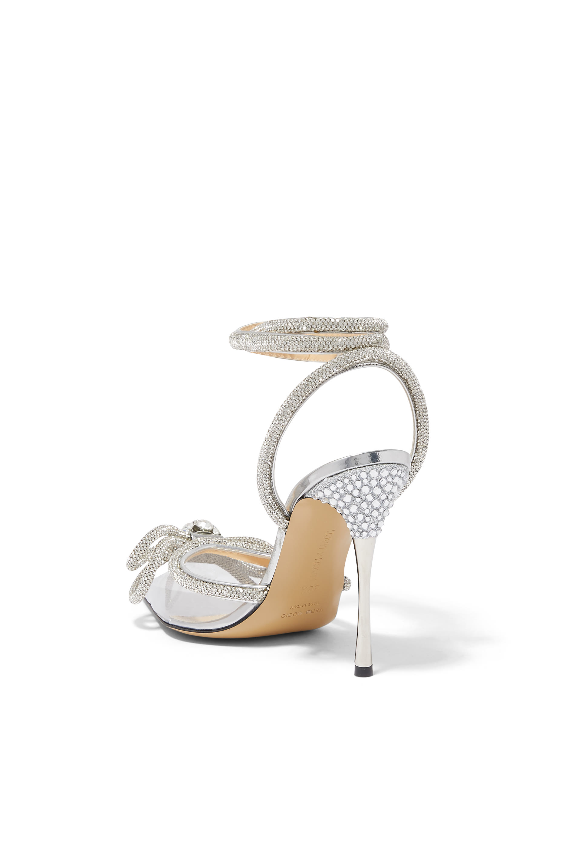 حذاء كلاسيك 105 بمقدمة مدببة وسير خلفي بفيونكة مرصعة بالكريستال بأجزاء شفافة