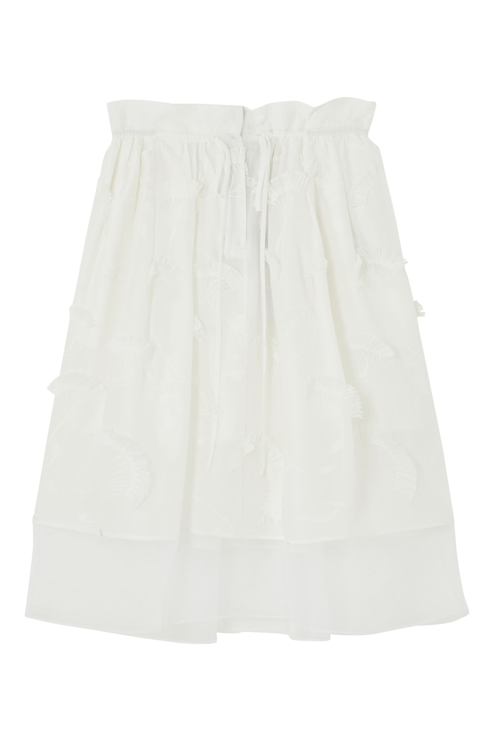 تنورة متوسطة الطول برباط عند الخصر مزيج أورجانزا