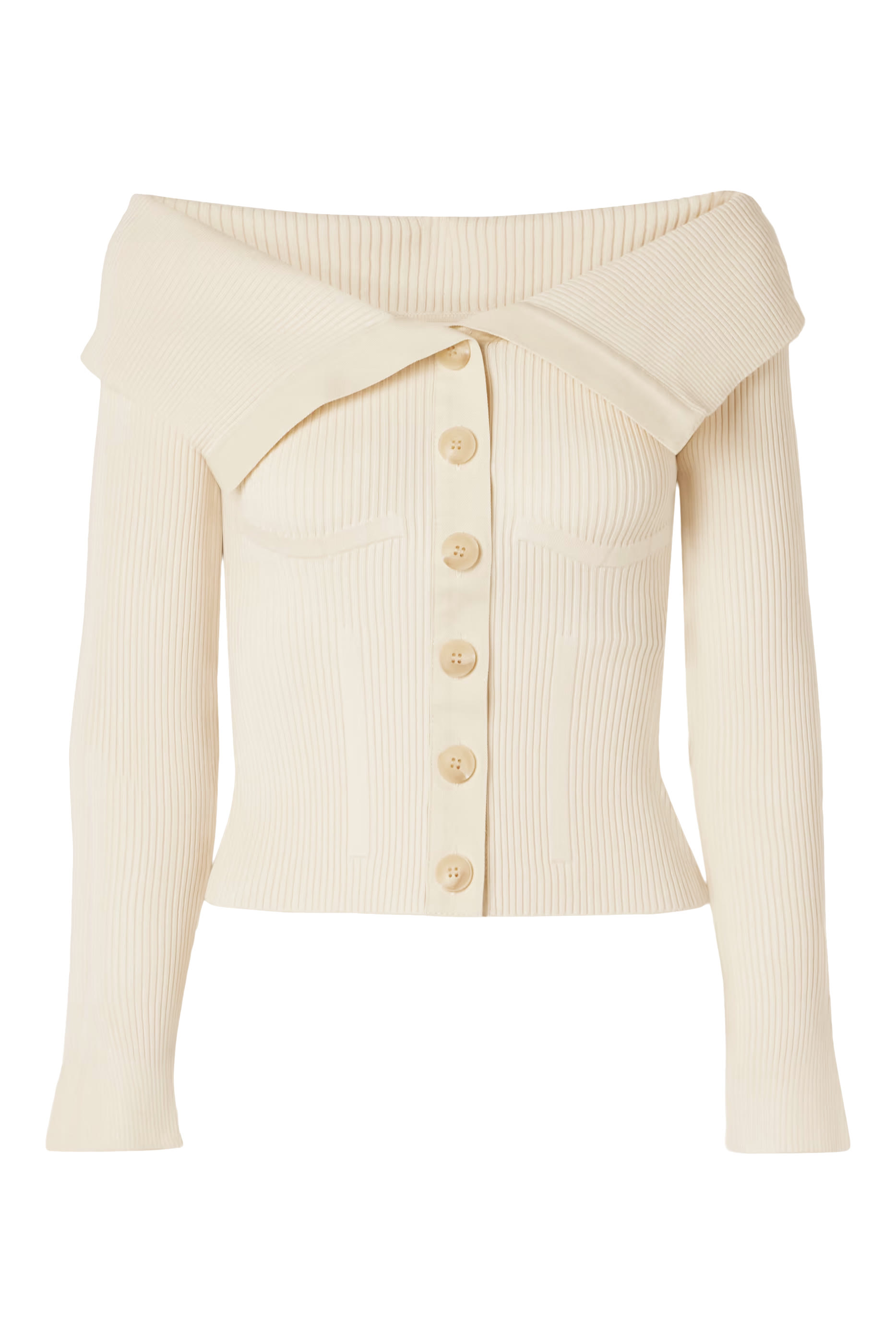 كارديغان بأكتاف مكشوفة نسيج مضلع