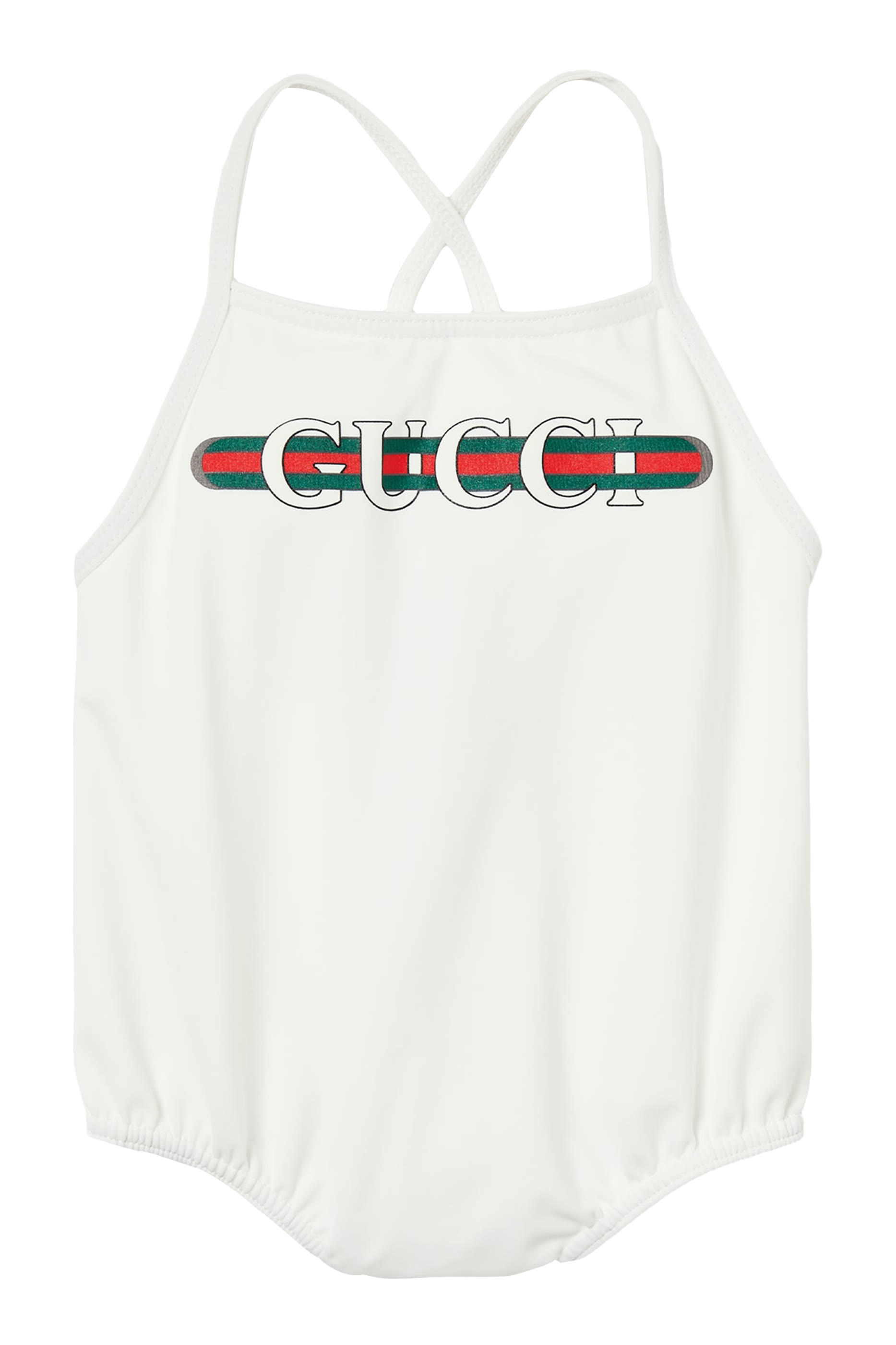 بدلة سباحة بتصميم قطعة واحدة بشعار الماركة ليكرا  للأطفال