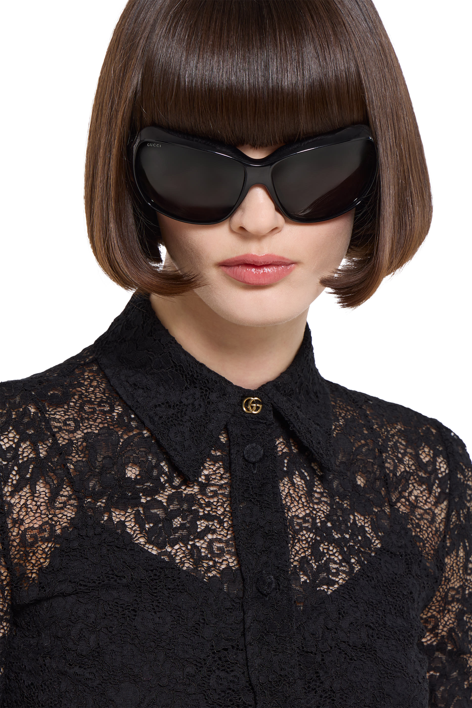 قميص بحلية حرفي شعار الماركة دانتيل مطاطي بنقشة زهور