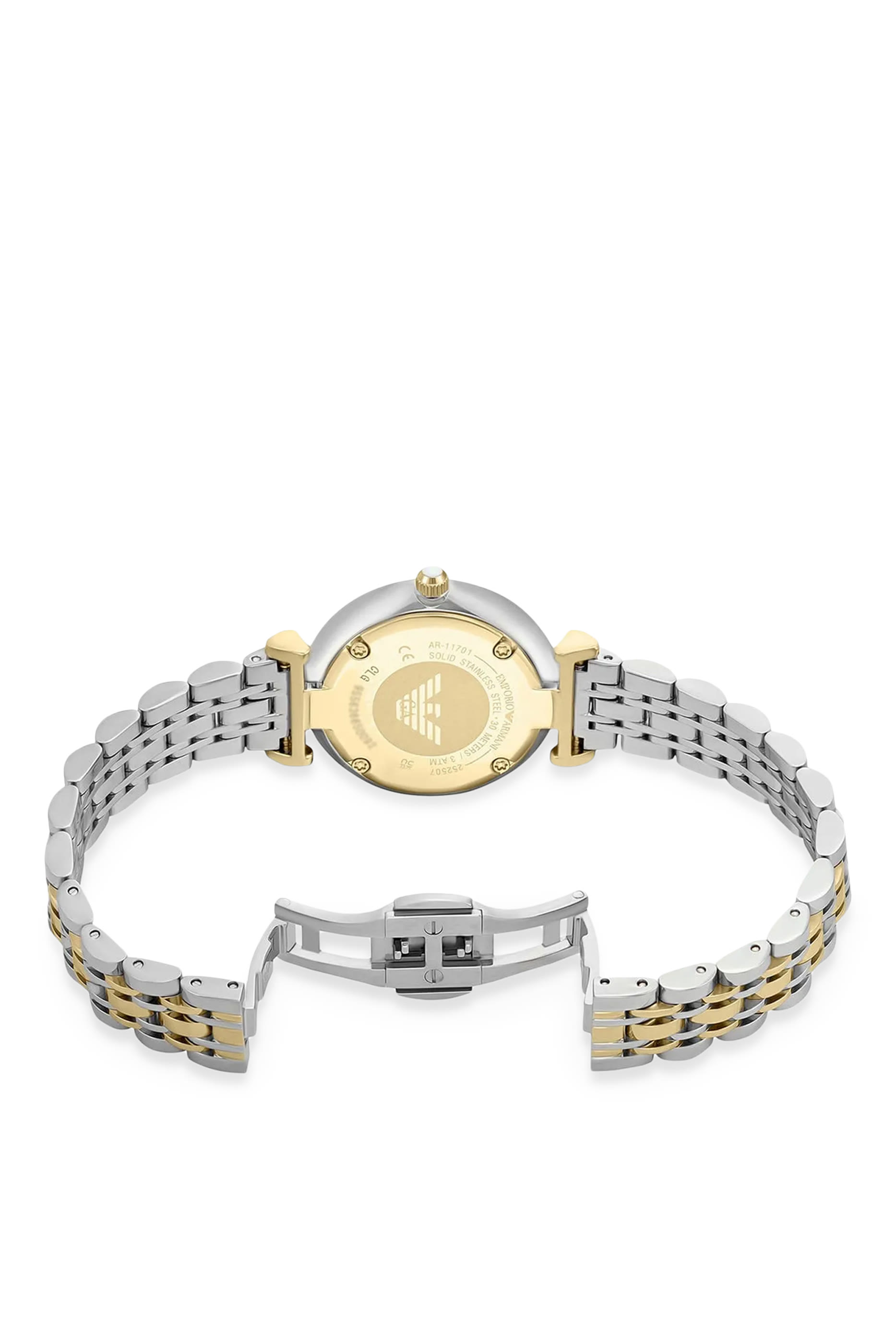 ساعة ثنائية العقارب بلونين ستانلس ستيل