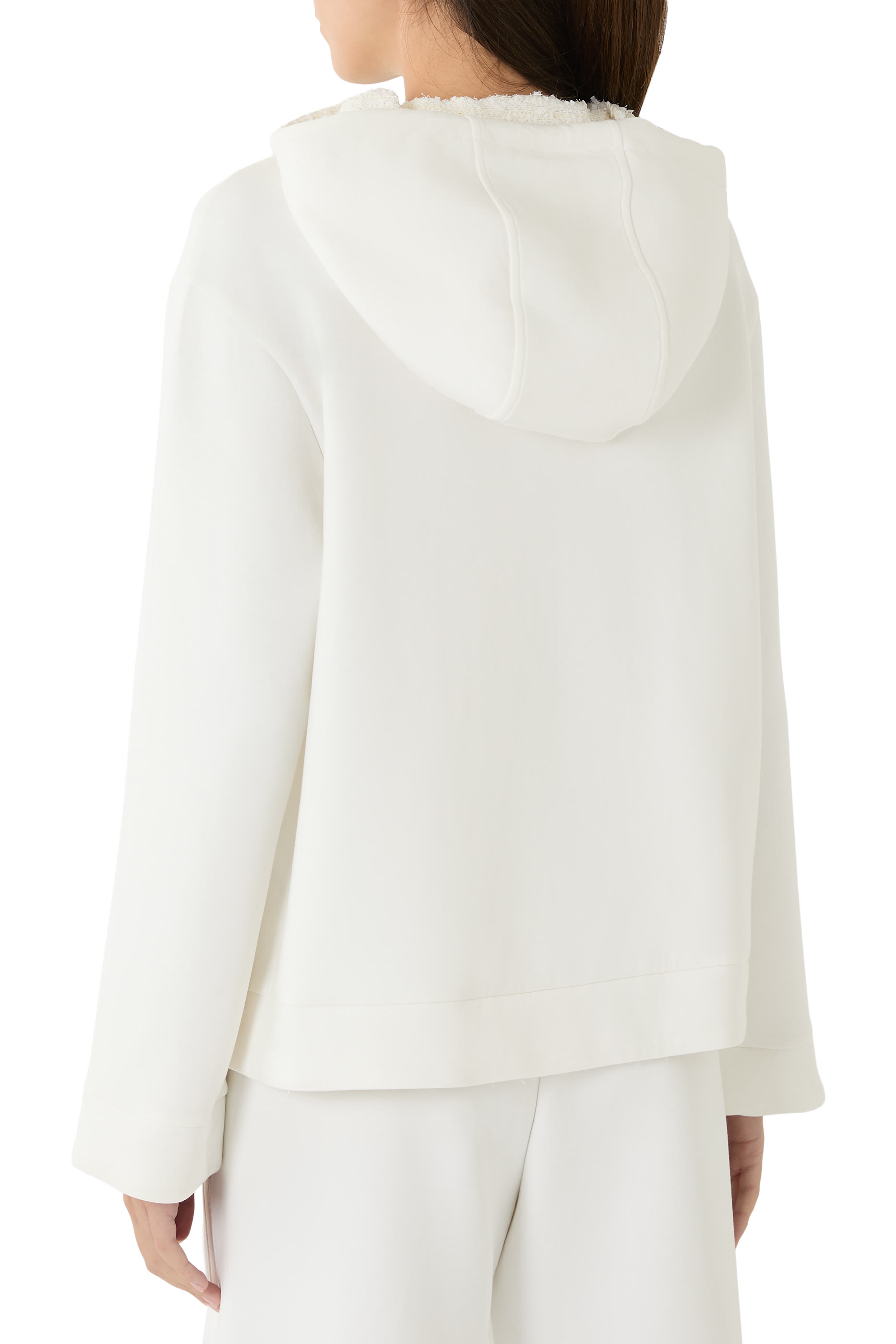 سويت شيرت بغطاء رأس جيرسيه مزدوج 