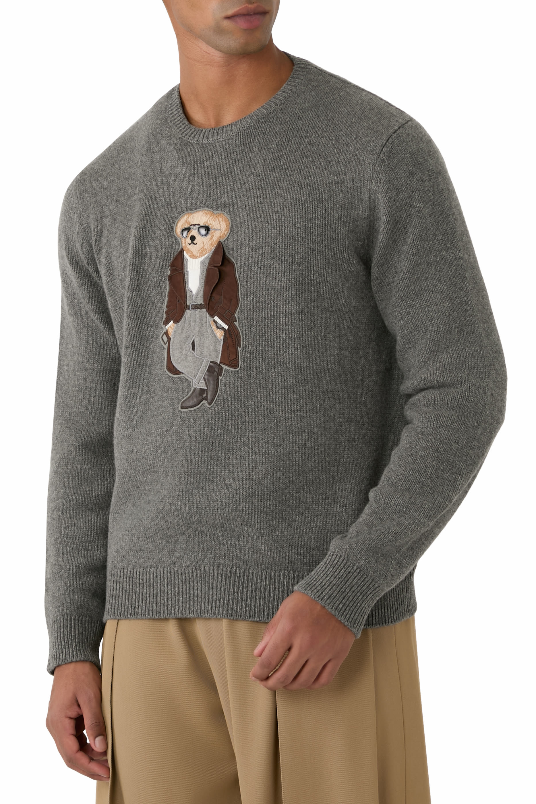 كنزة بولو بشعار الماركة كشمير