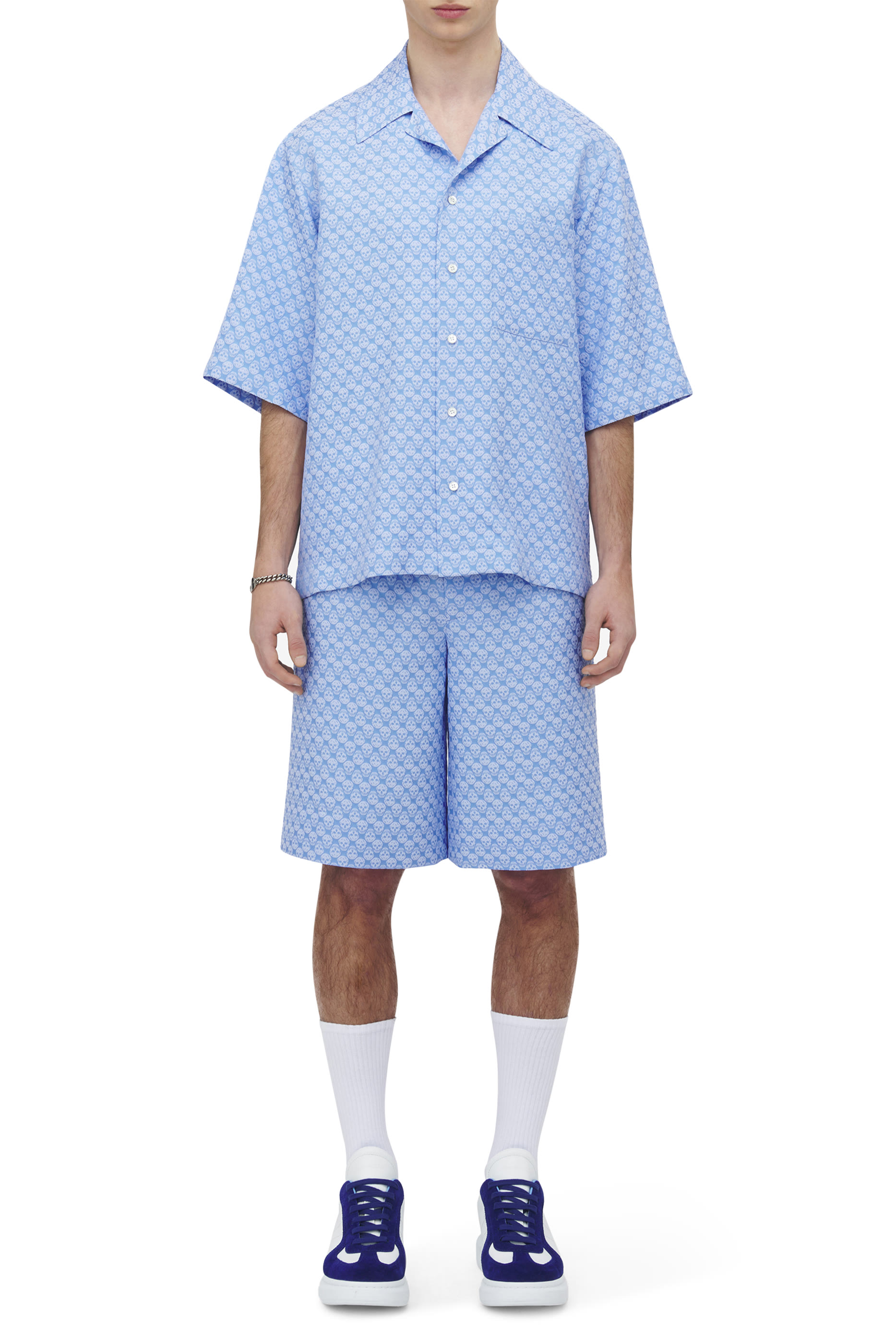 قميص هاوايان جاكار بنقشة جمجمة