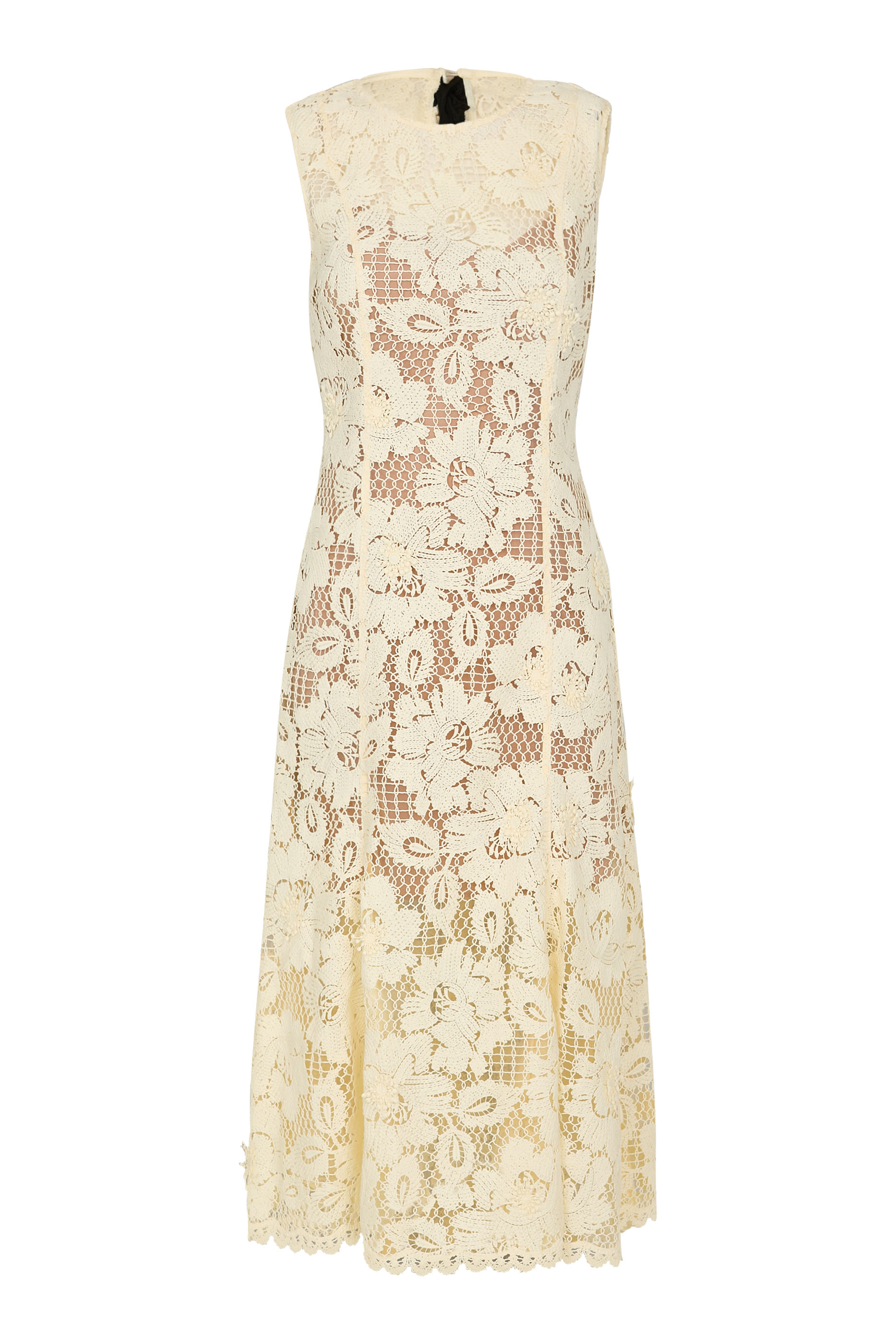 فستان متوسط الطول كروشيه دانتيل