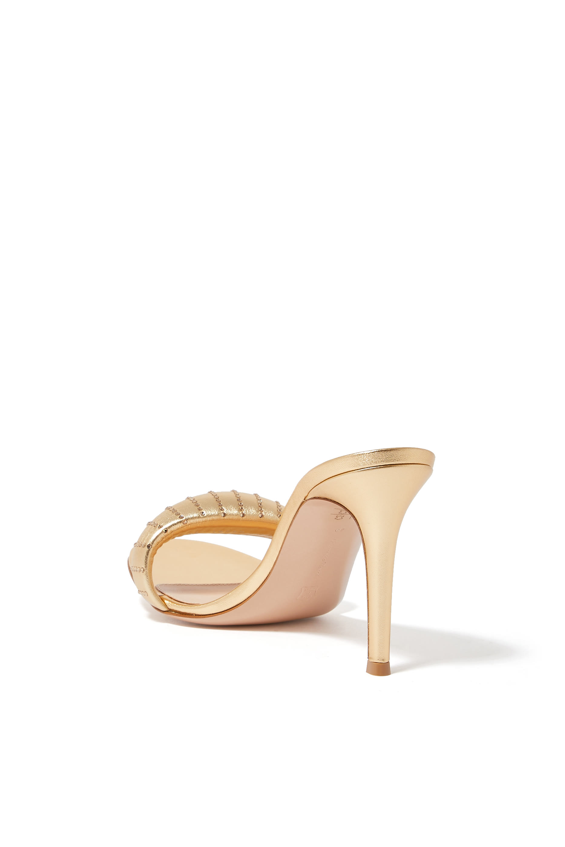 حذاء بيجوكس 85 مفتوح من الخلف مرصع بالكريستال جلد لامع