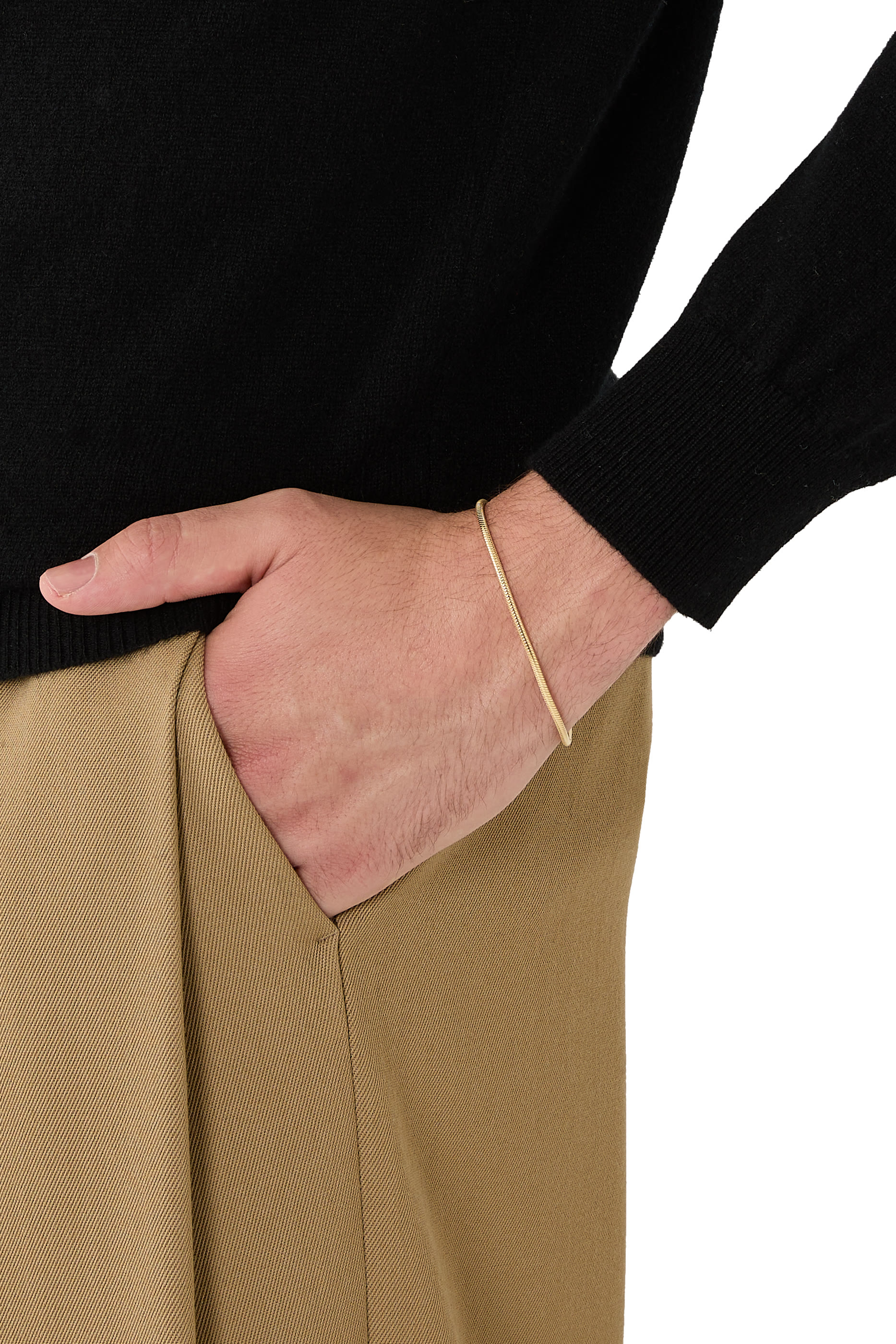 سوار سنيك بتصميم سلسلة، فضة استرلينية مطلية بالذهب عيار 14 قيراط