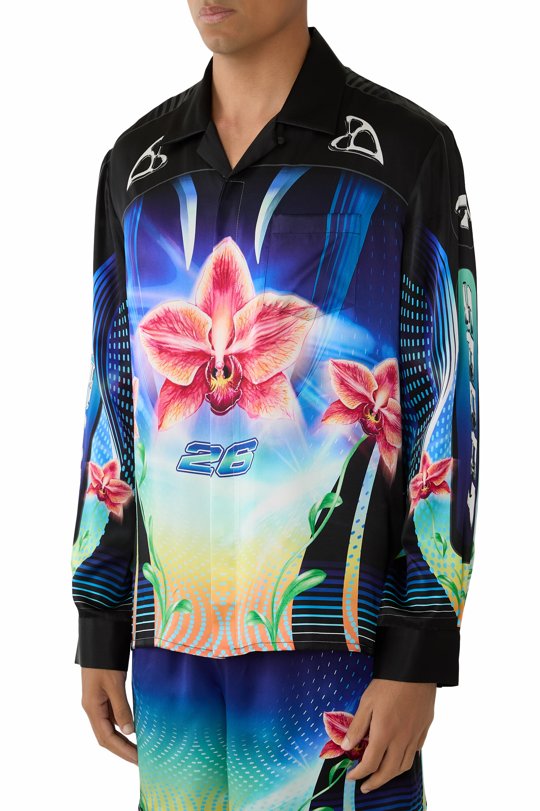 قميص اوركيد ريسر بياقة كيوبن 