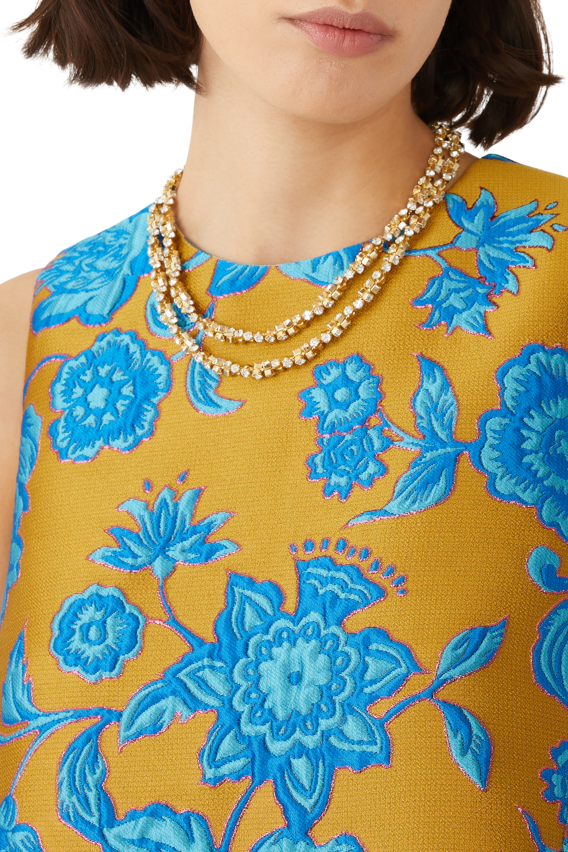 قلادة تريفيزو مرصعة بأحجار الراين ومطلية بالذهب