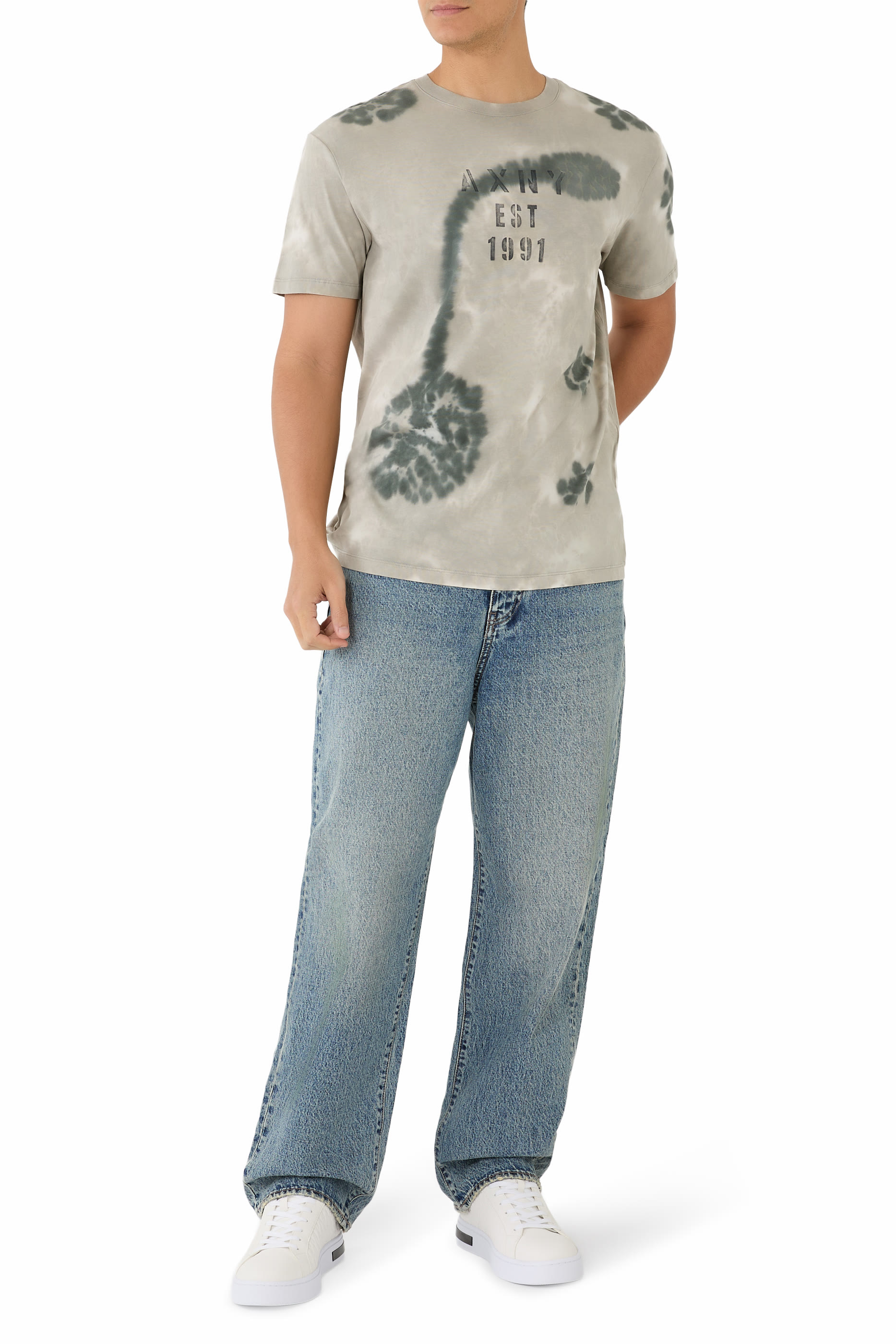 بنطال ون بلوك أب بقصة واسعة دنيم