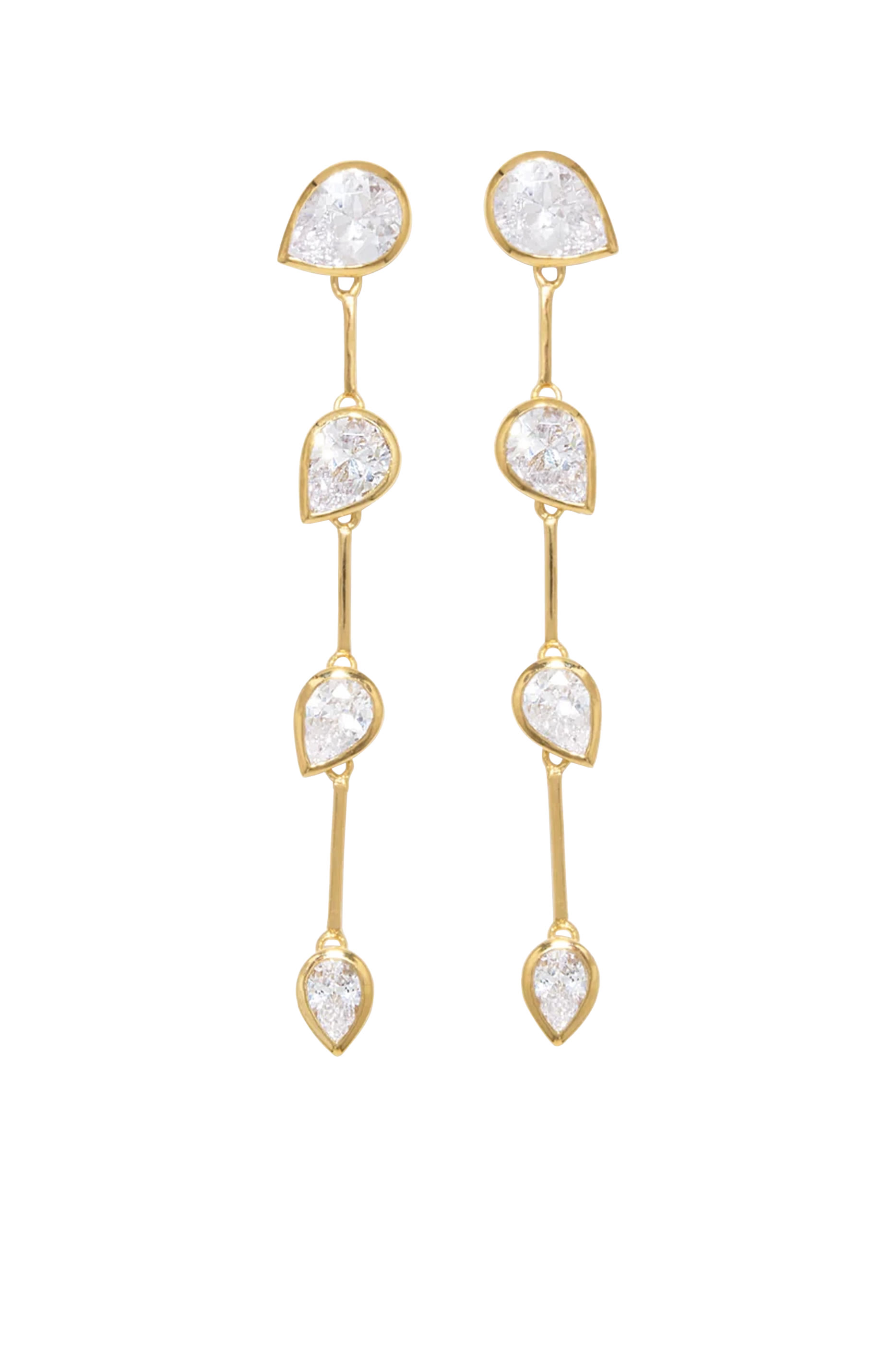 أقراط ميرياد مرصعة بأحجار، فضة استرلينية معاد تدويرها مرصعة بذهب أصفر عيار 18