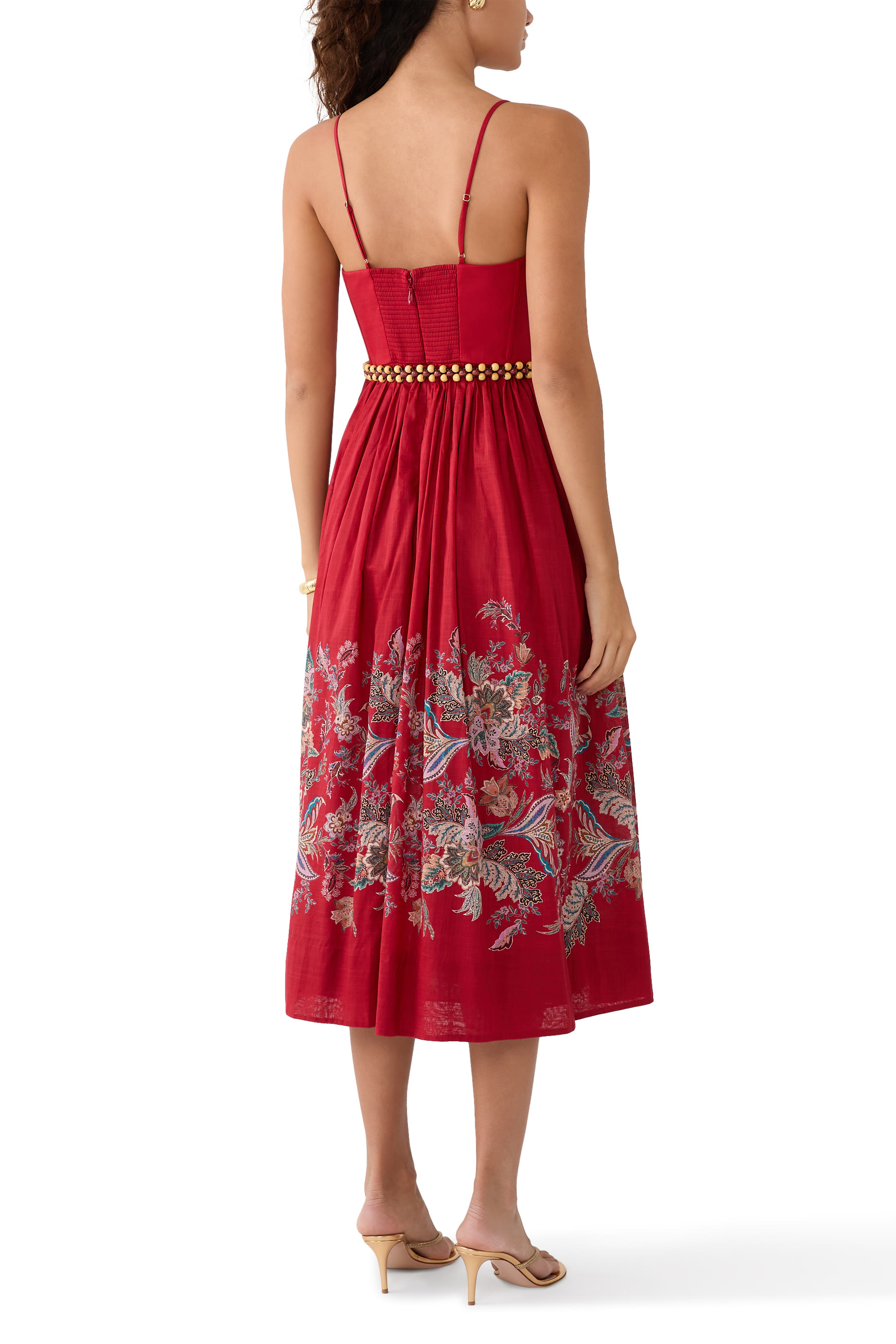 فستان ريانون متوسط الطول بصدرية كورسيه