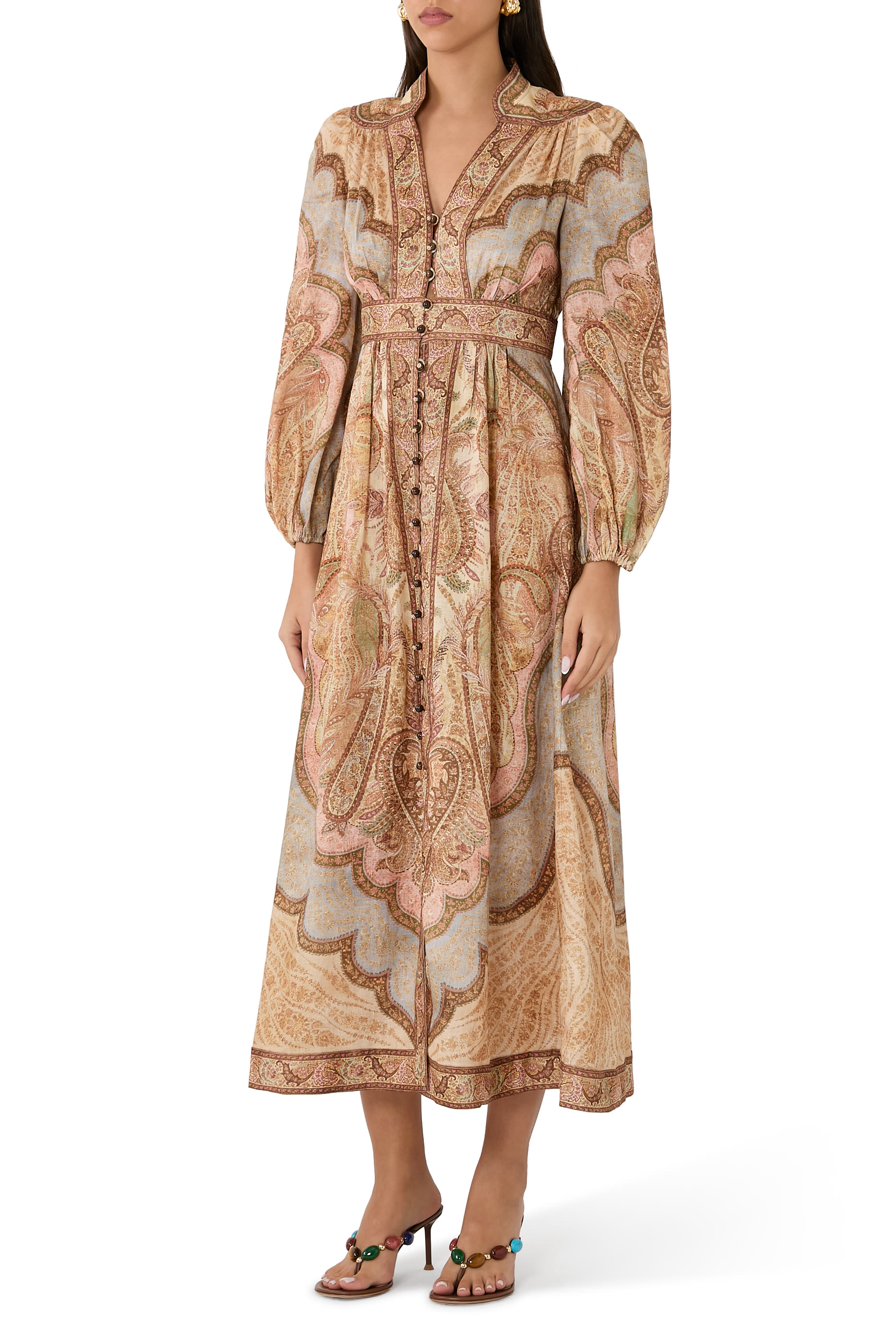 فستان واندرلاست متوسط الطول بياقة عميقة