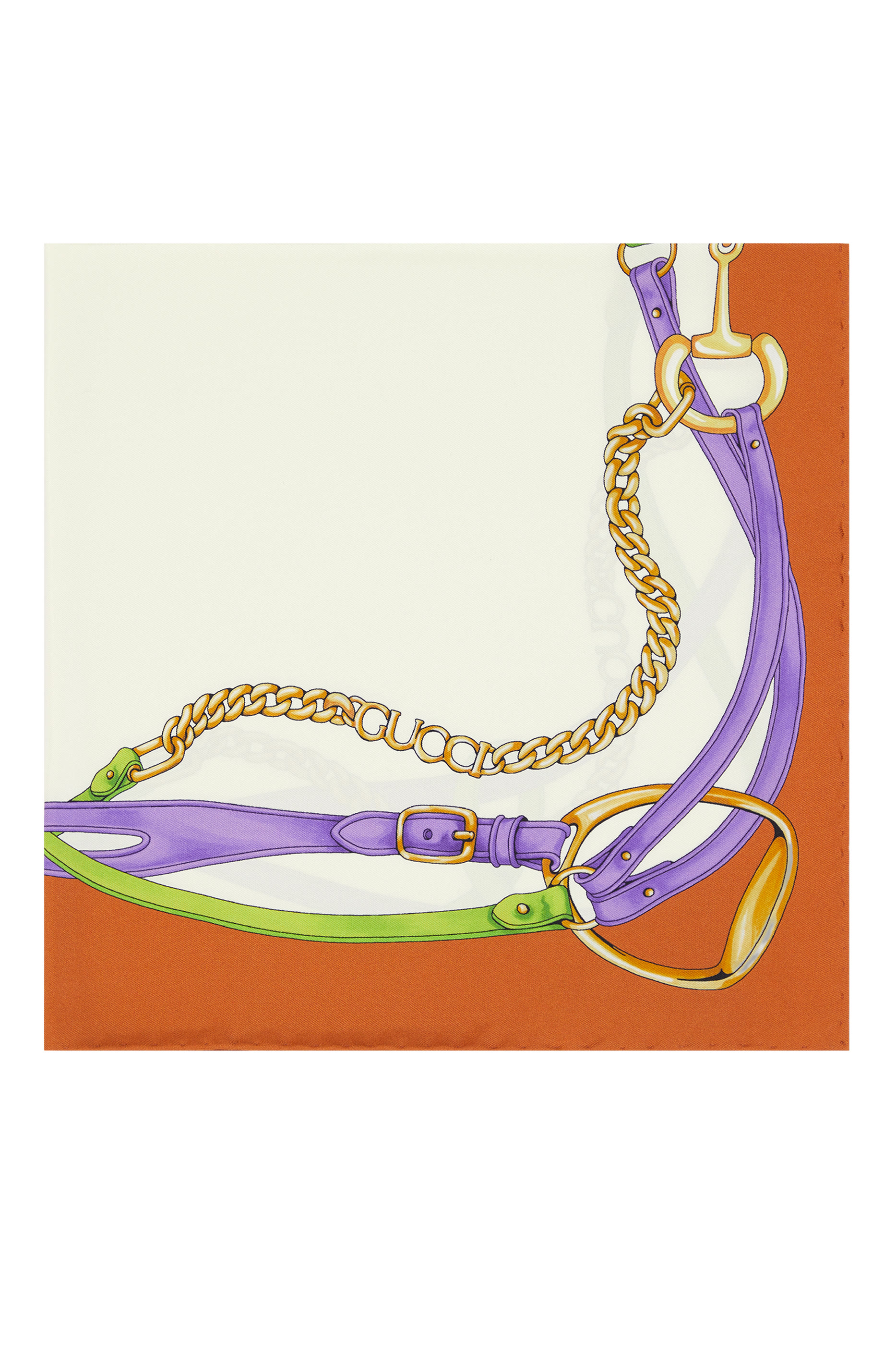 وشاح بتصميم مربع بشعار الماركة حرير جاكار