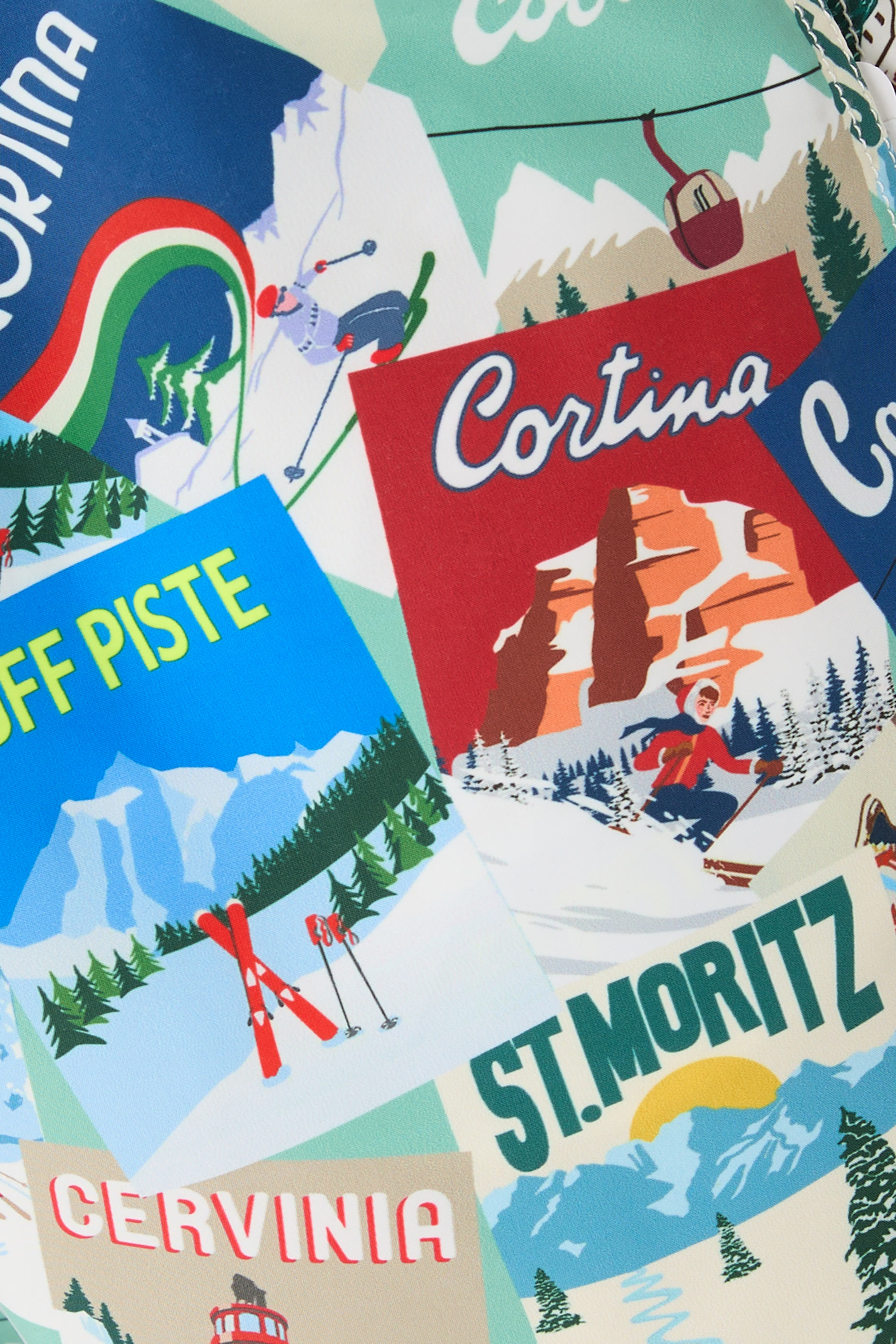 شورت سباحة جوستافيا متوسط ​​الطول بطبعة بطاقات بريدية