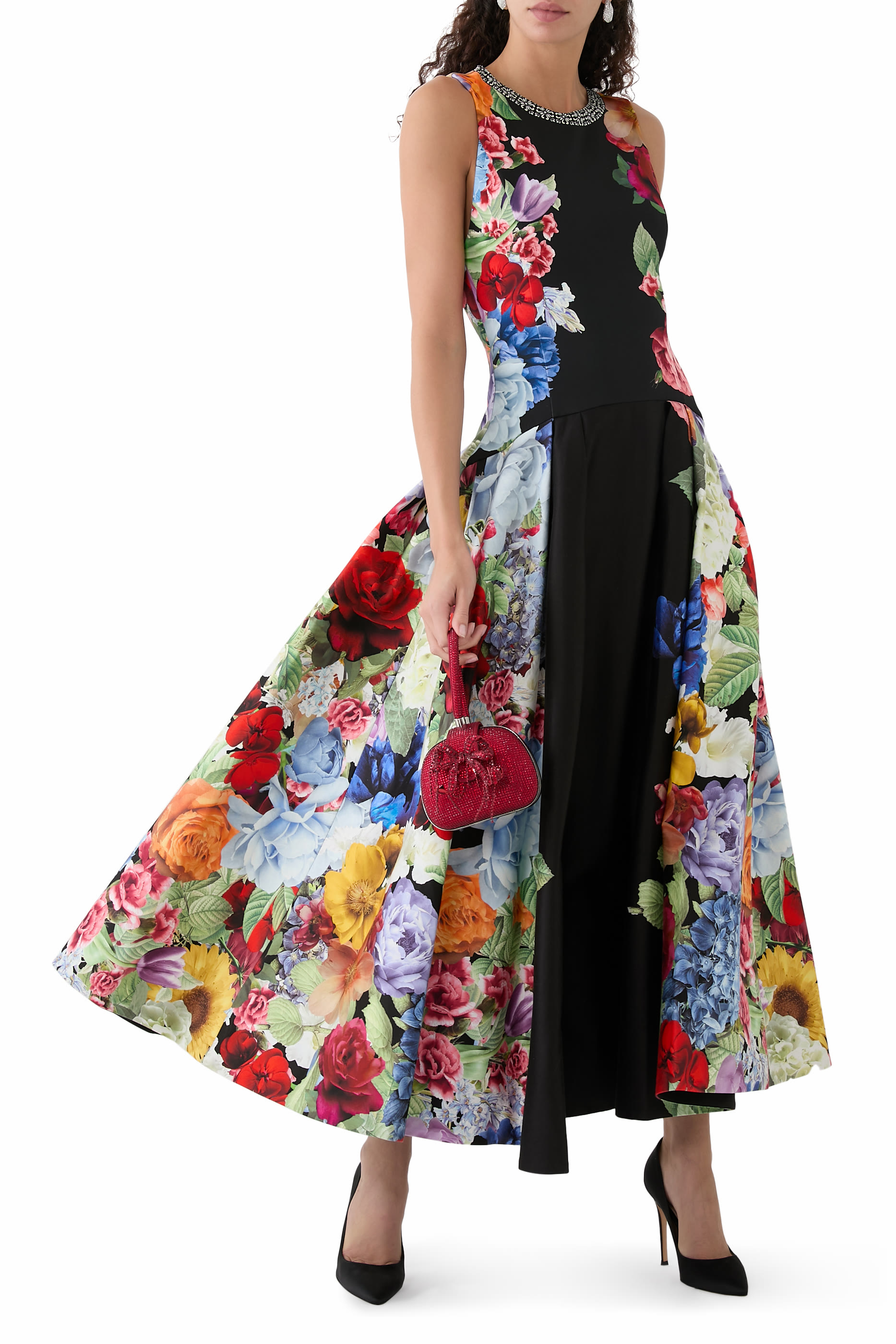 فستان أدلي متوسط الطول بخصر منخفض