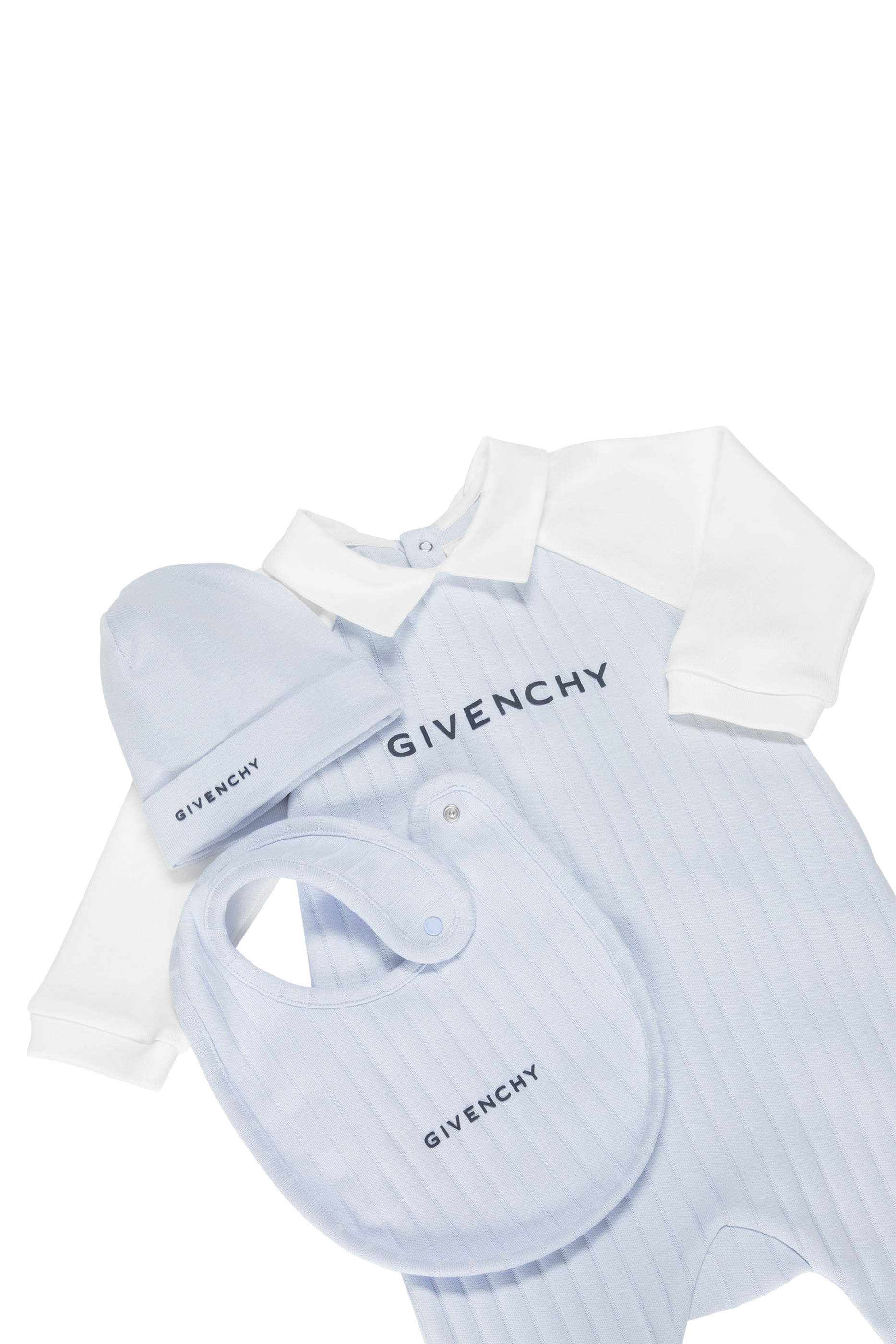 طقم قبعة، مريلة وبودي سوت بشعار الماركة للأطفال