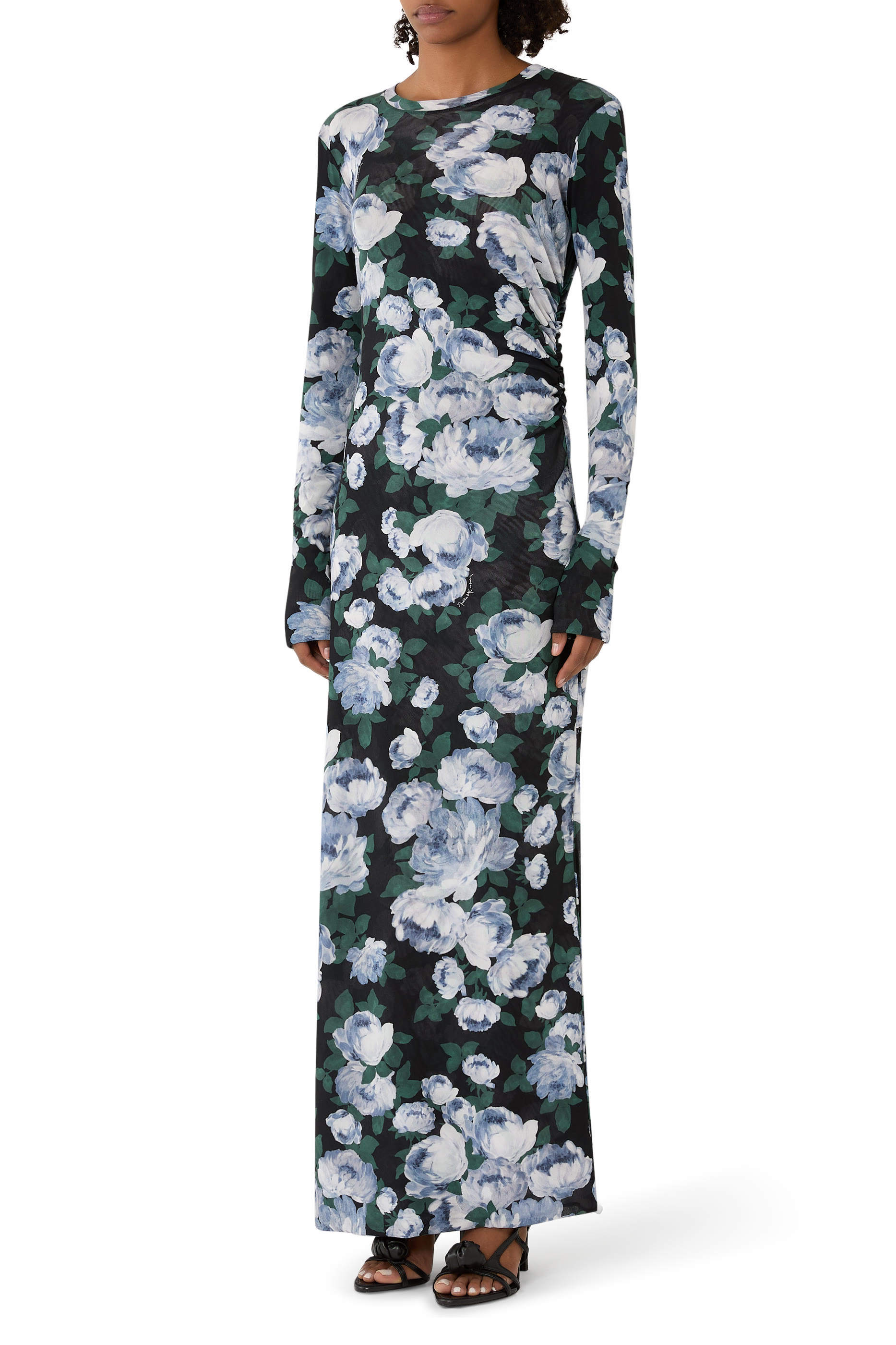 Bunch of Roses Mesh Maxi Dress