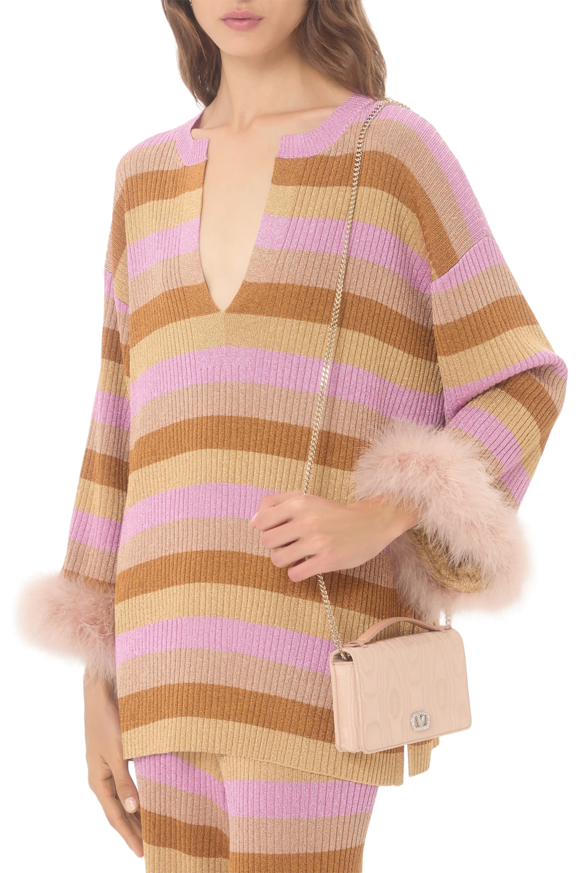 محفظة بحلية شعار الماركة وحمالة سلسلة