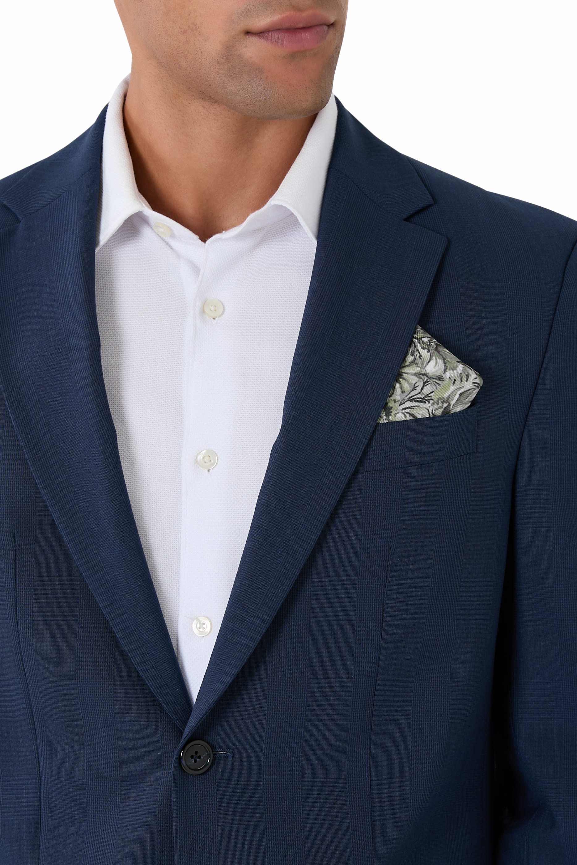 وشاح جيب بتصميم مربع بنقشة أزهار حرير تويل