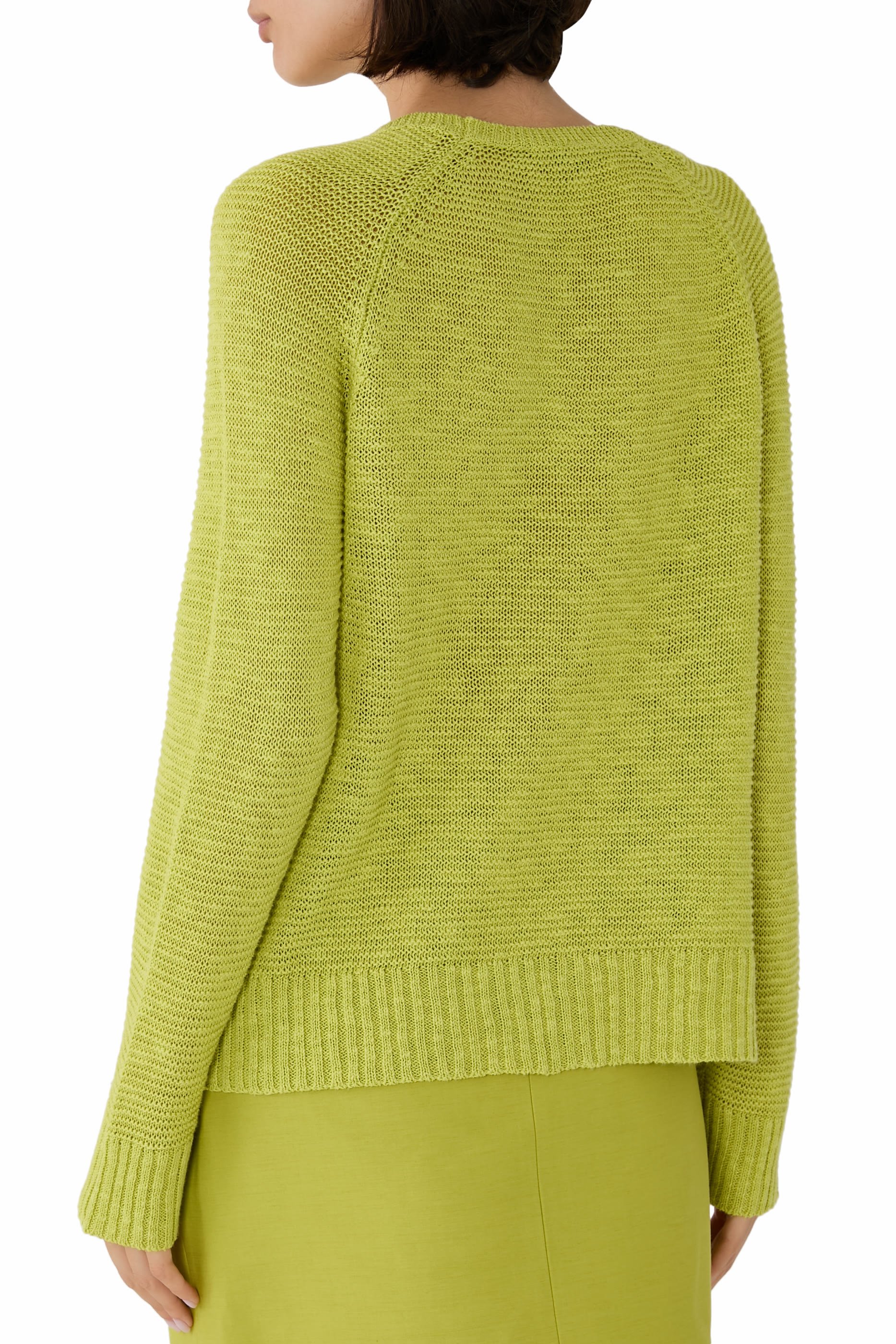 بلوزة كتان قطني عضوي بارز الملمس