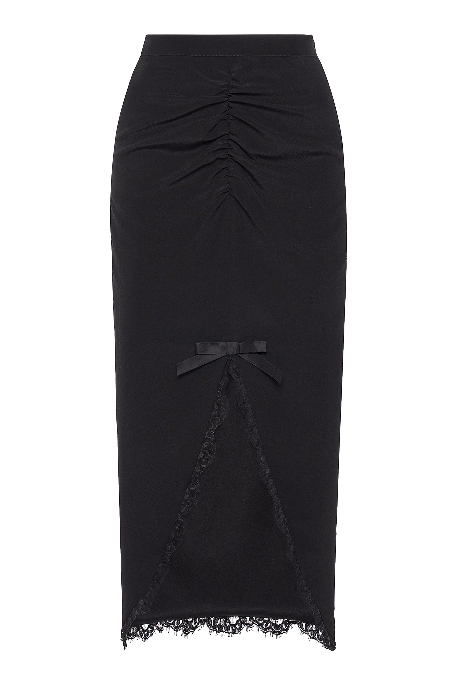 تنورة متوسطة الطول مزينة بكشكش