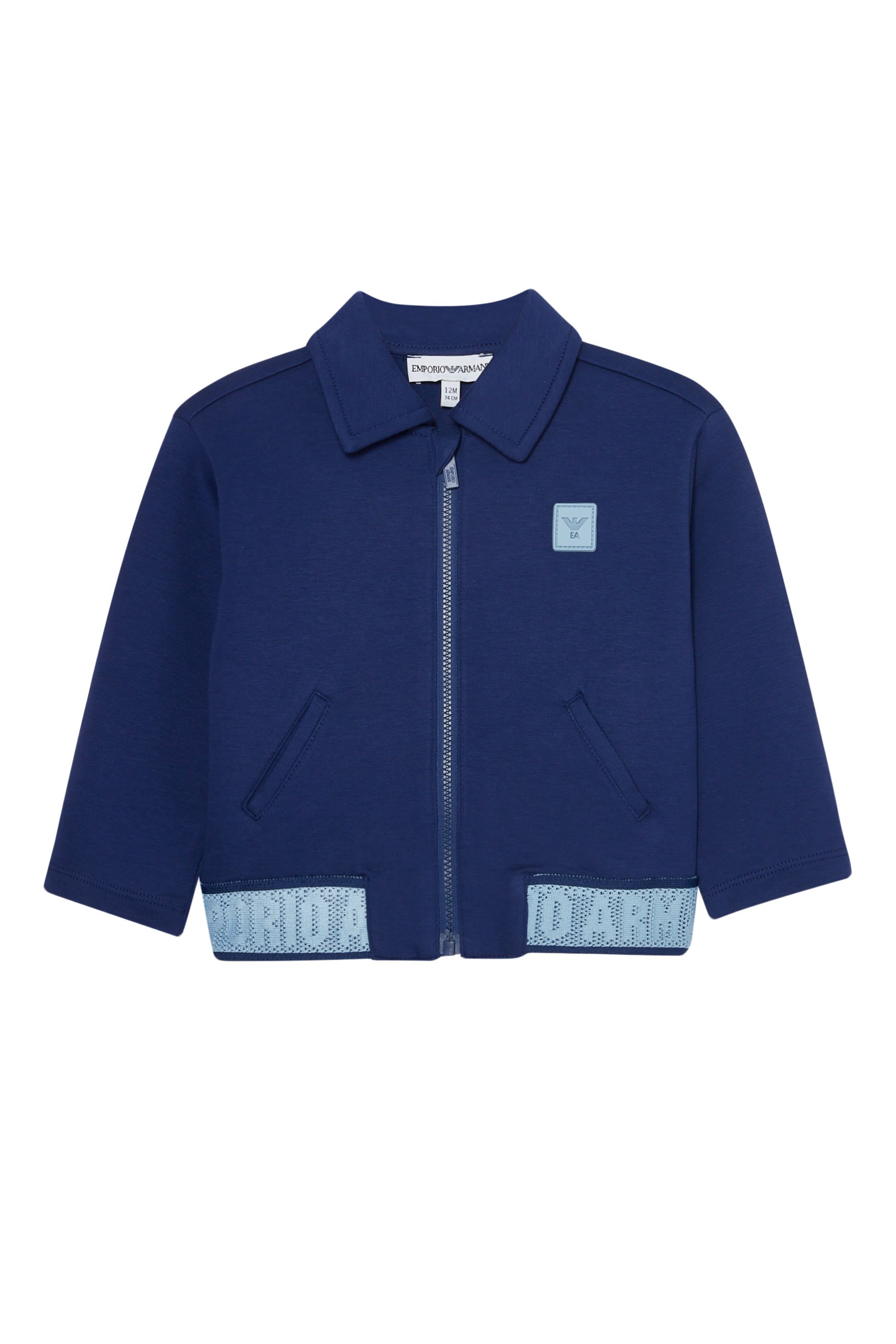 سويت شيرت بسحّاب ورقعة شعار الماركة للأطفال 