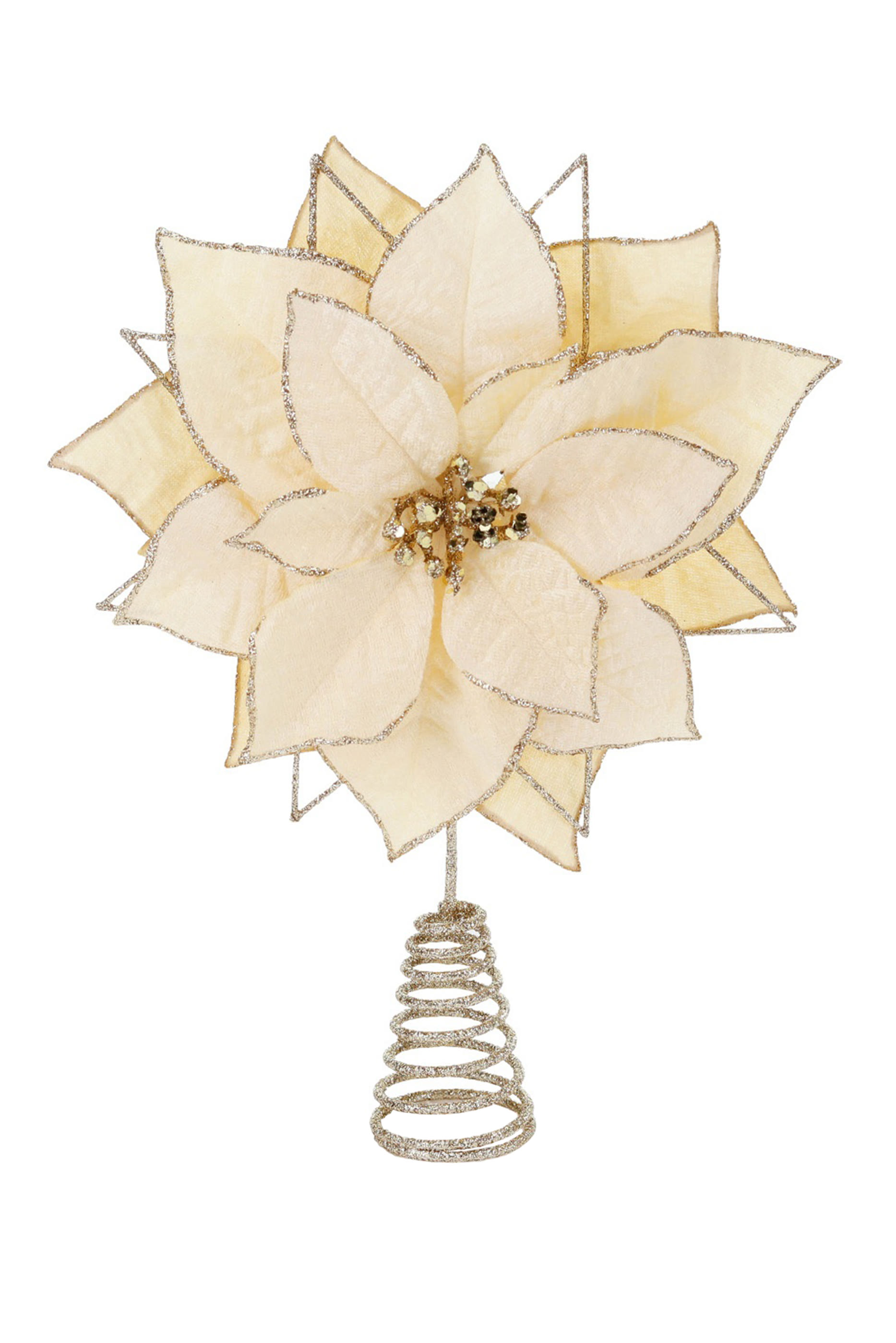 زينة أعلى الشجرة بتصميم زهرة بونسيتة