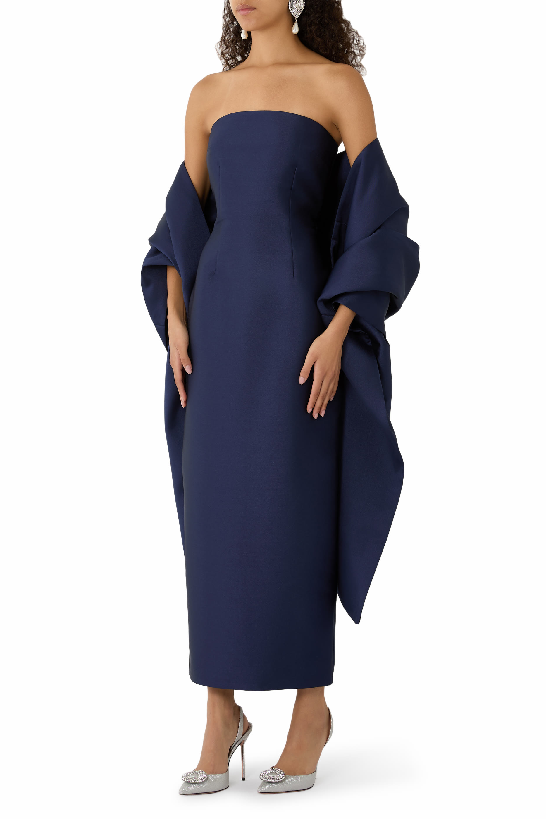 فستان رينيه بطول الكاحل بشال